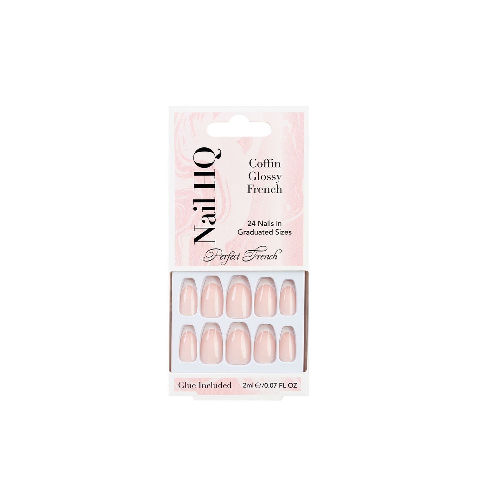 Nail HQ Coffin Glossy French Nails x24