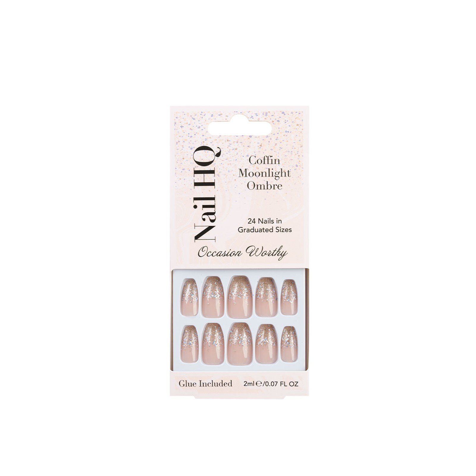 Nail HQ Coffin Moonlight Ombre Nails x24
