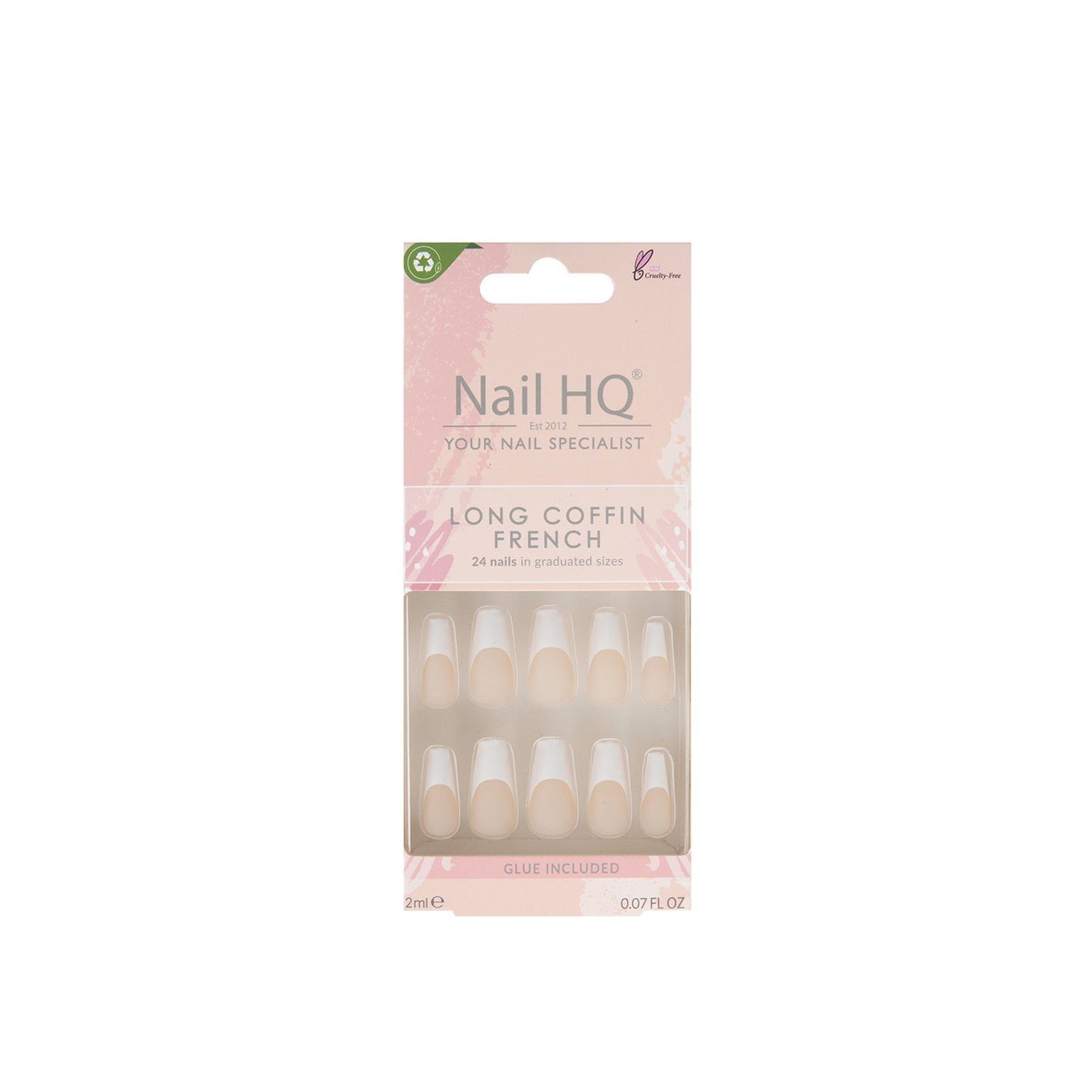 Nail HQ Long Coffin French Nails x24