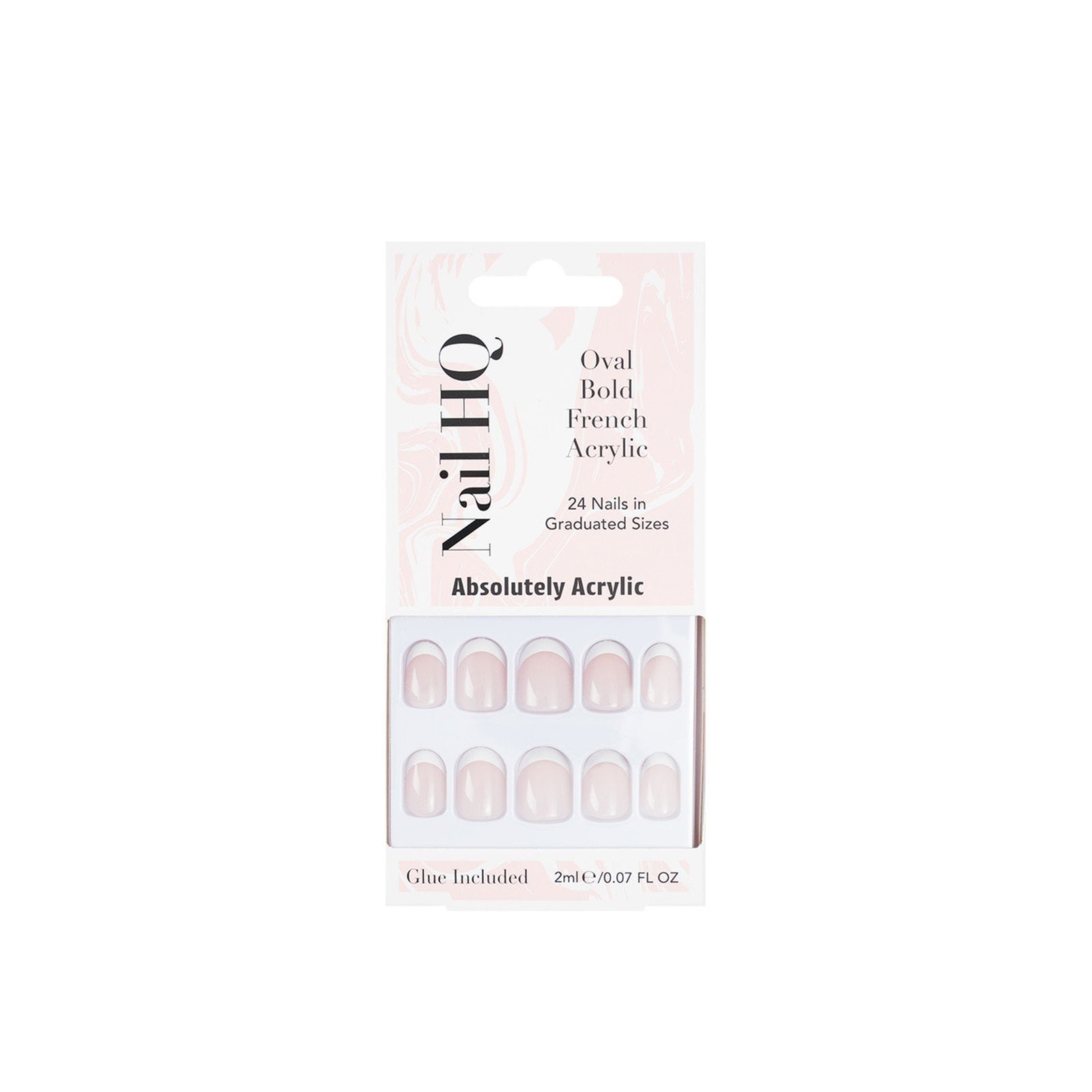 Nail HQ Oval Bold French Acrylic Nails x24