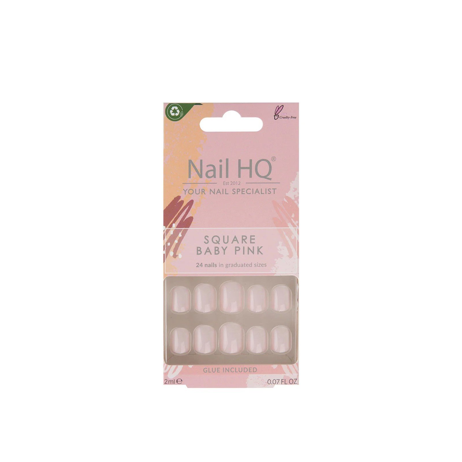 Nail HQ Square Baby Pink Nails x24