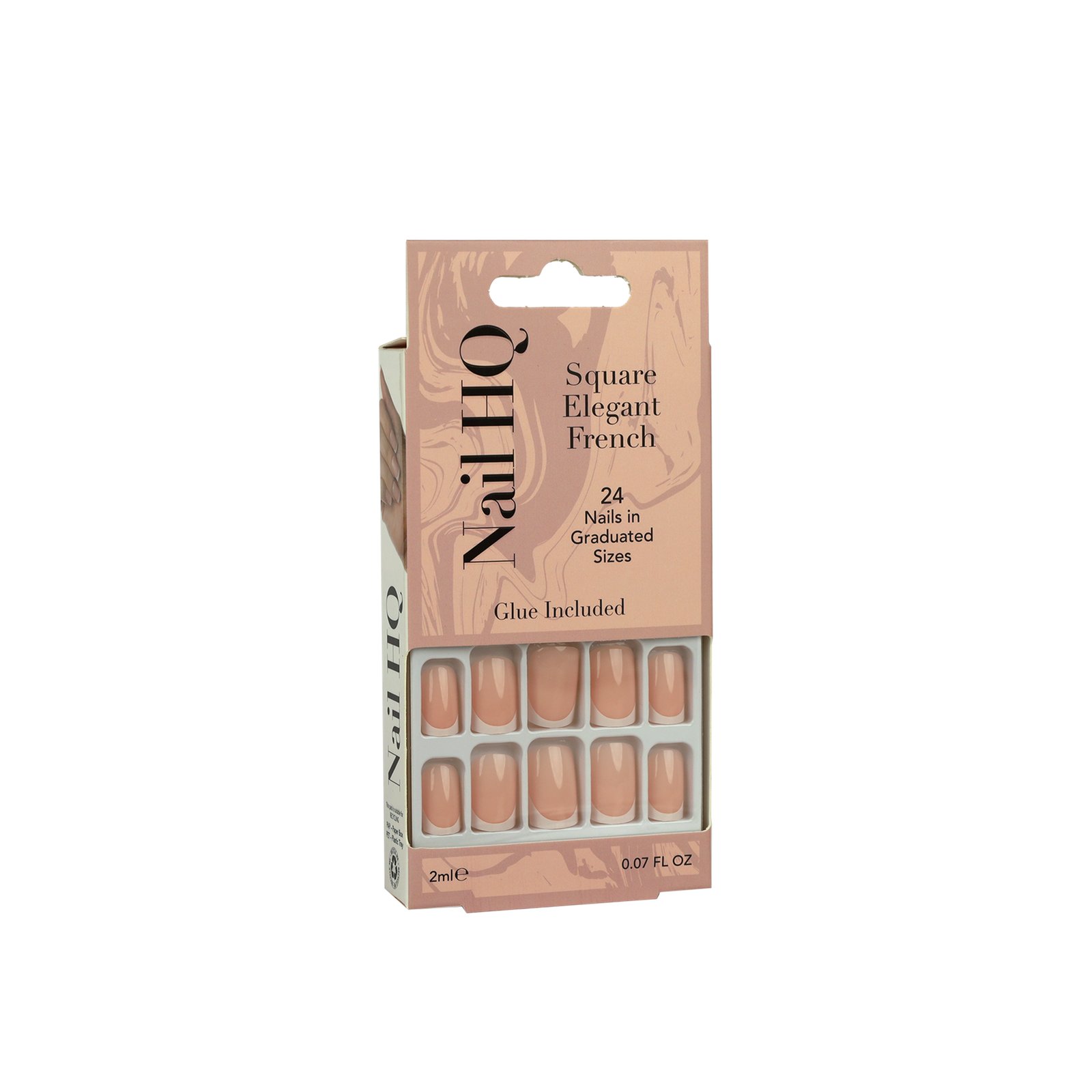 Nail HQ Square Elegant French Tip Nails x24