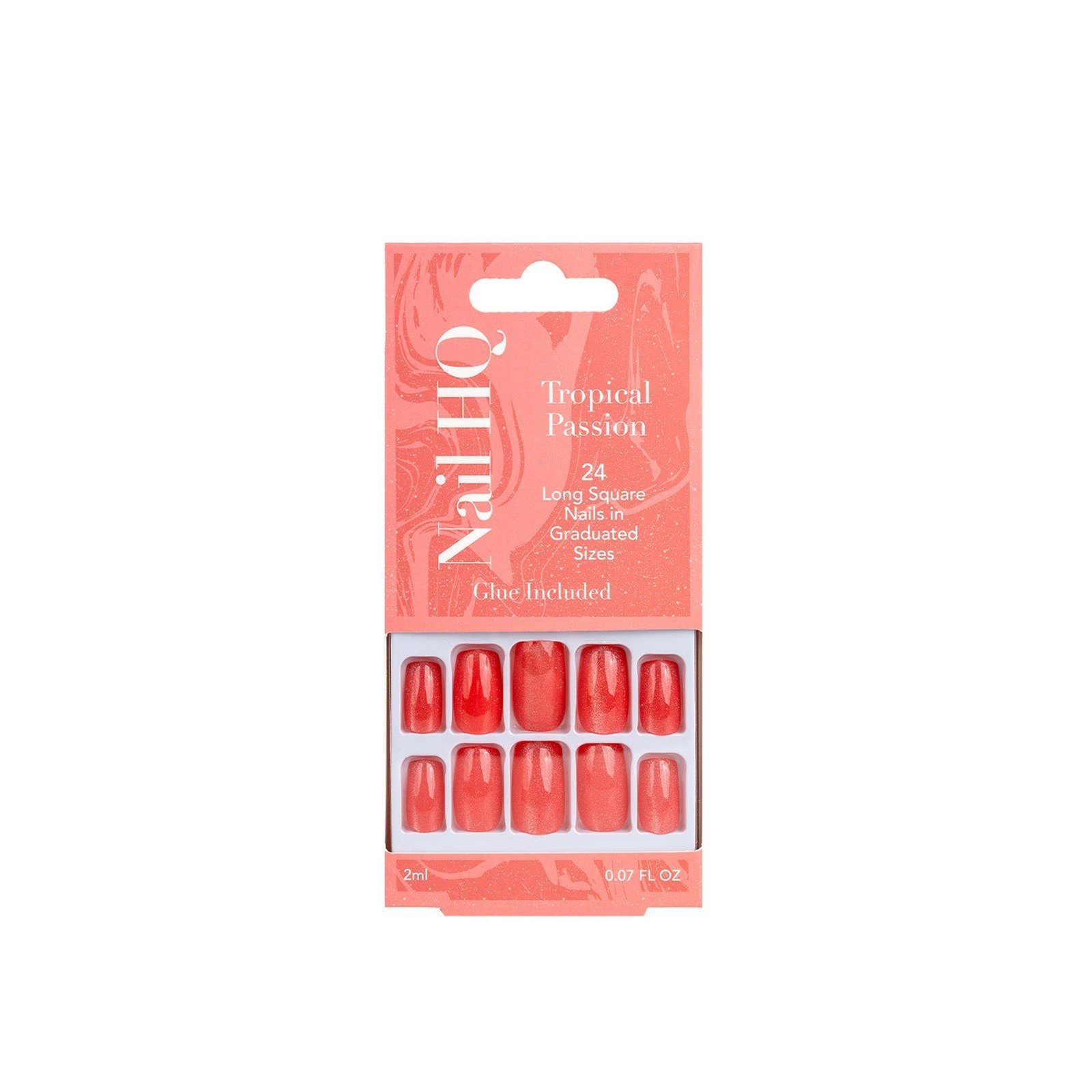 Nail HQ Square Tropical Passion Nails x24