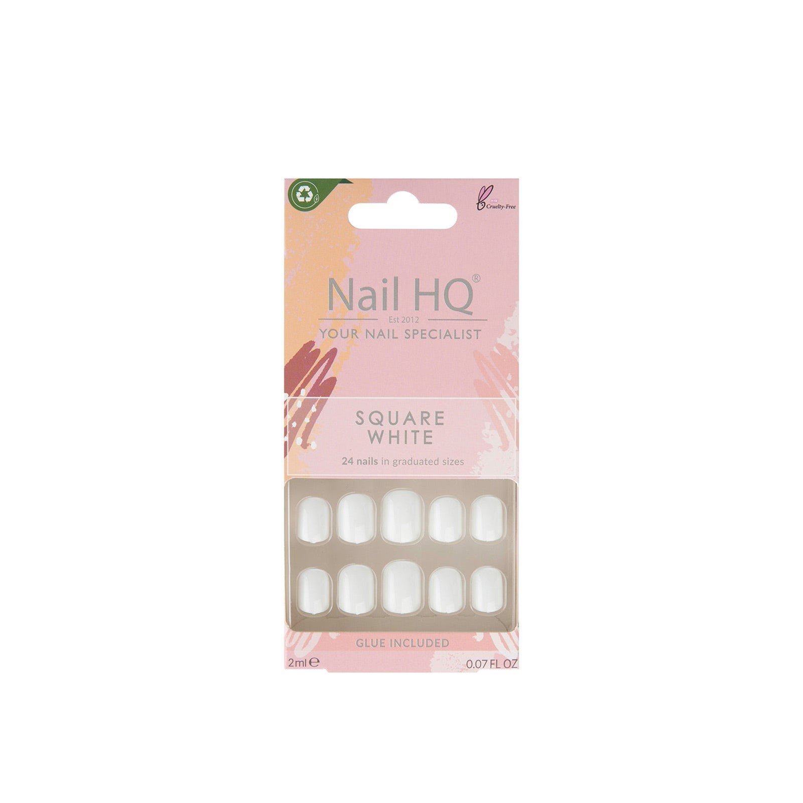 Nail HQ Square White Nails x24