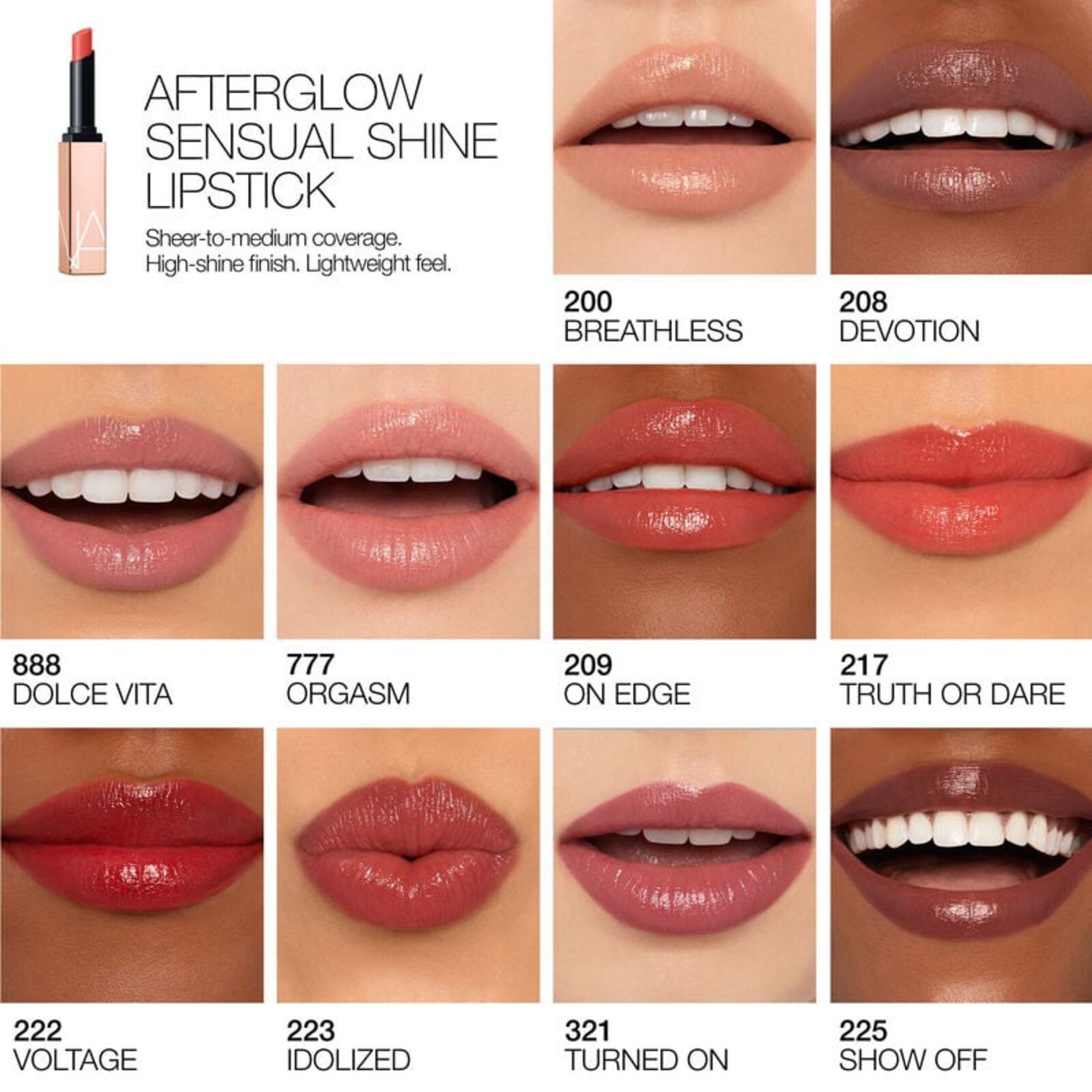 NARS Kosmetik Afterglow Sensual Shine Lippenstift 777 Orgasmus 1.5g