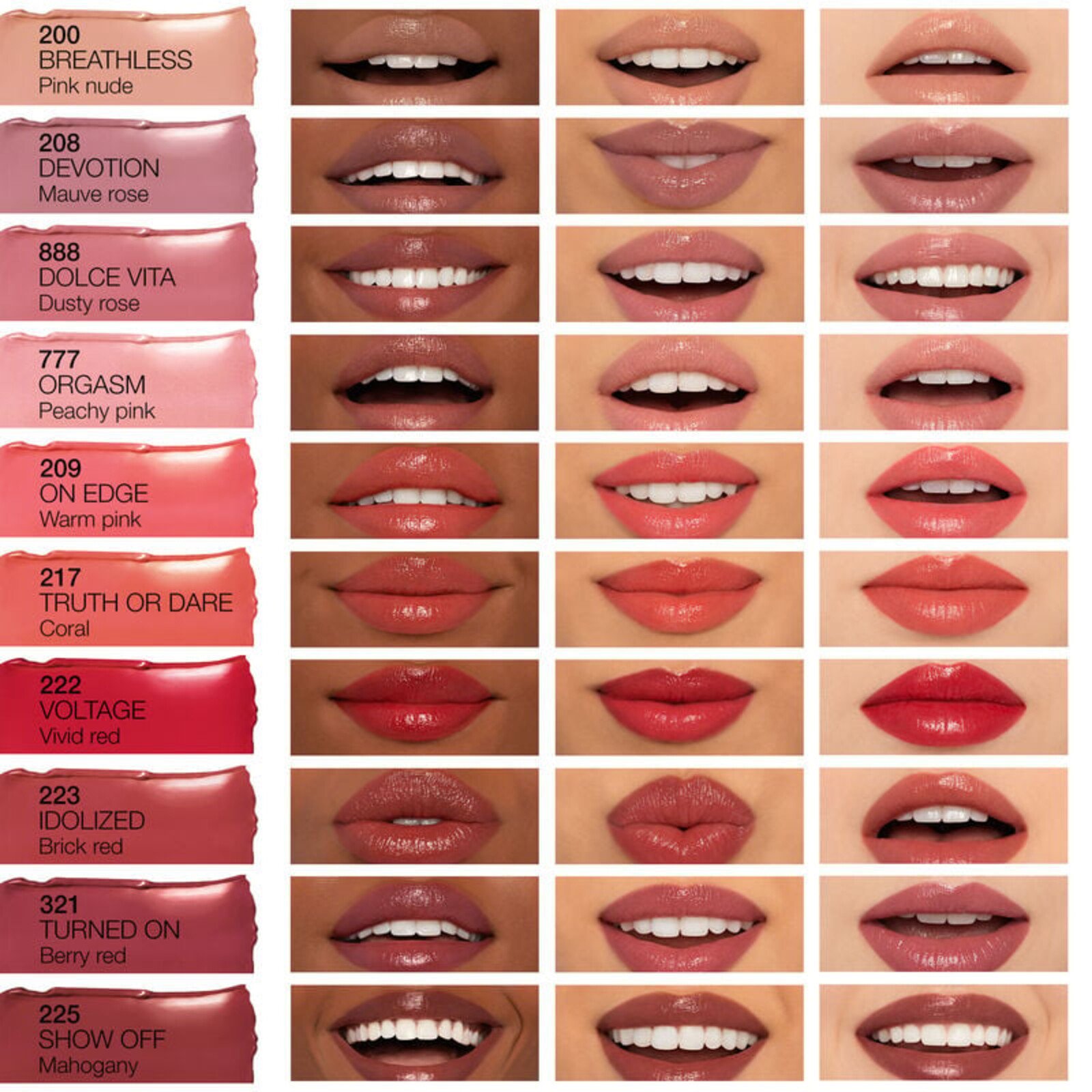 NARS Kosmetik Afterglow Sensual Shine Lippenstift 777 Orgasmus 1.5g