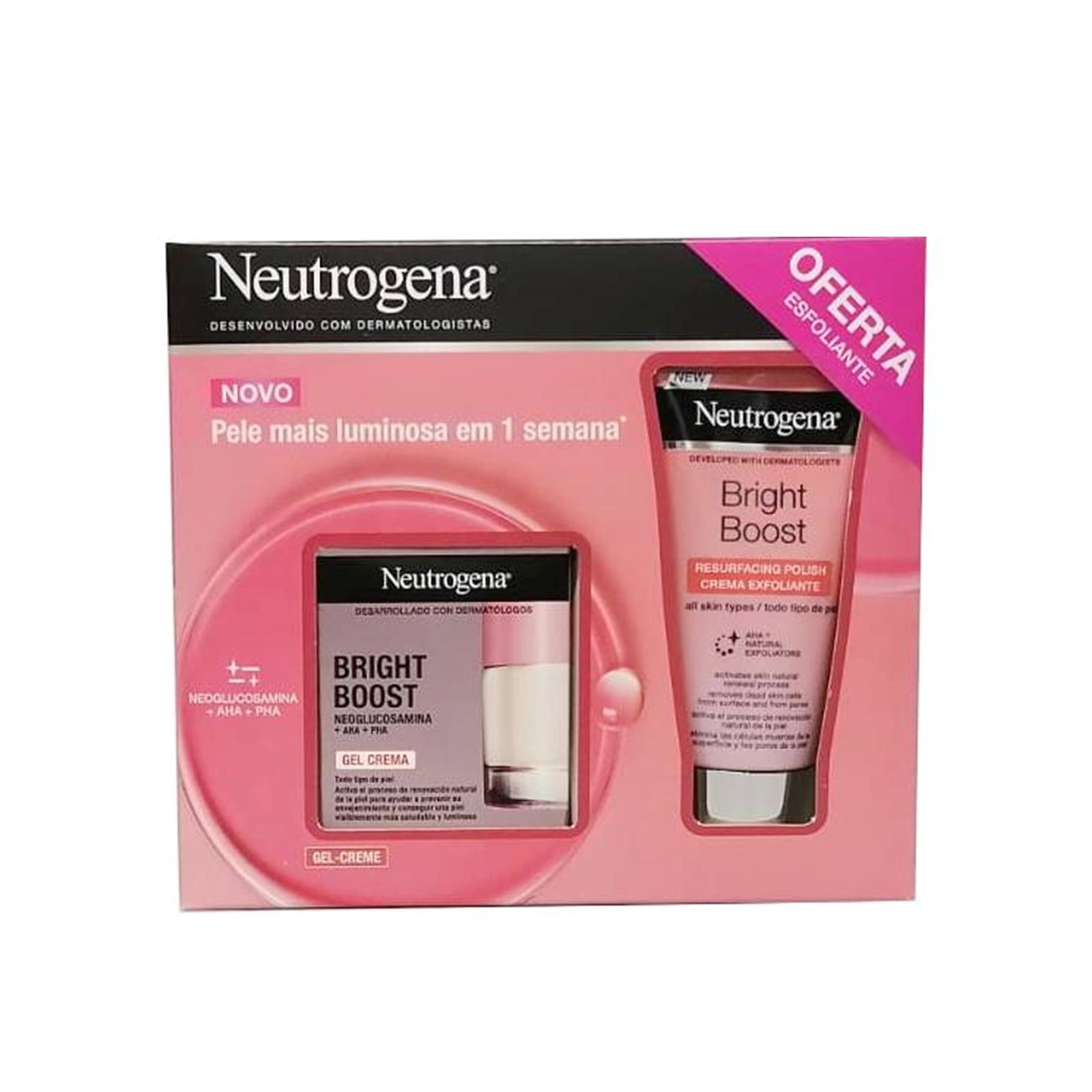Neutrogena Bright Boost Gel Cream 50ml + Resurfacing Face Polish 75ml