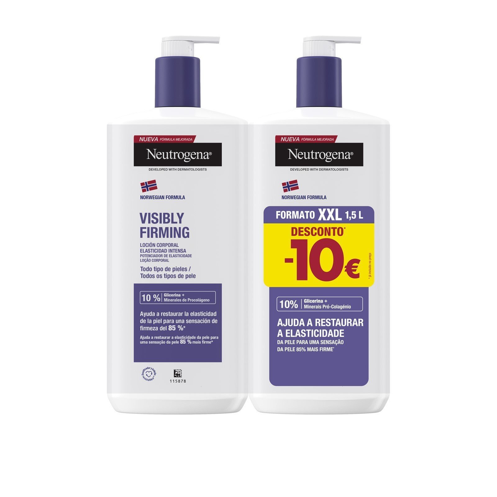 Neutrogena Visibly Firming Body Lotion Intense Elasticity 750ml x2