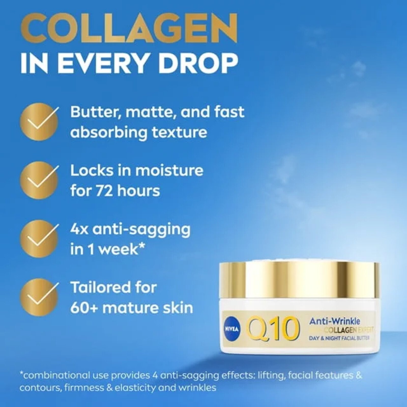Nivea Q10 Collagen Expert Anti-Wrinkle Day & Night Facial Butter 50ml