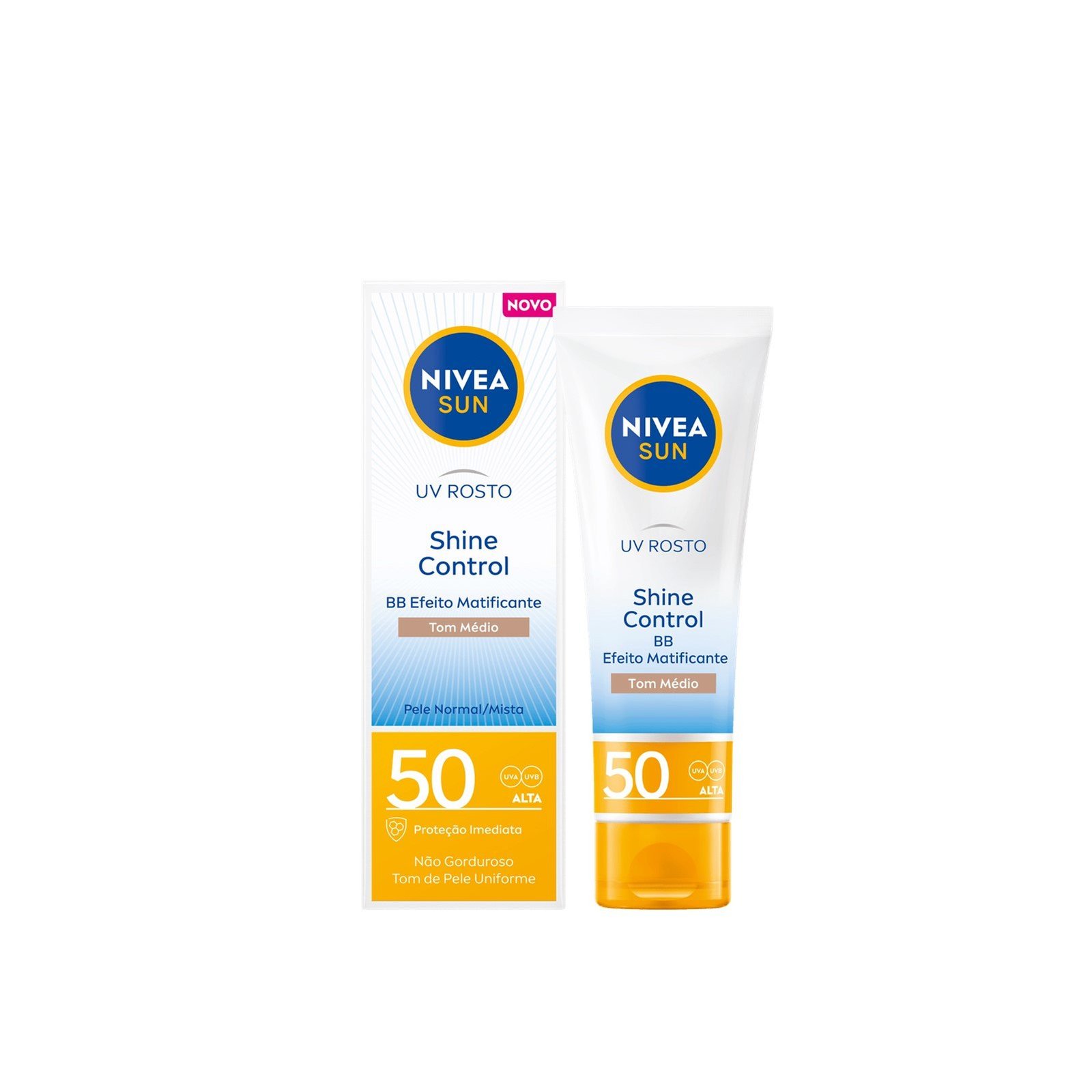Nivea Sun UV Face Shine Control Tinted Cream Medium Shade SPF50 50ml (1.7 fl oz)
