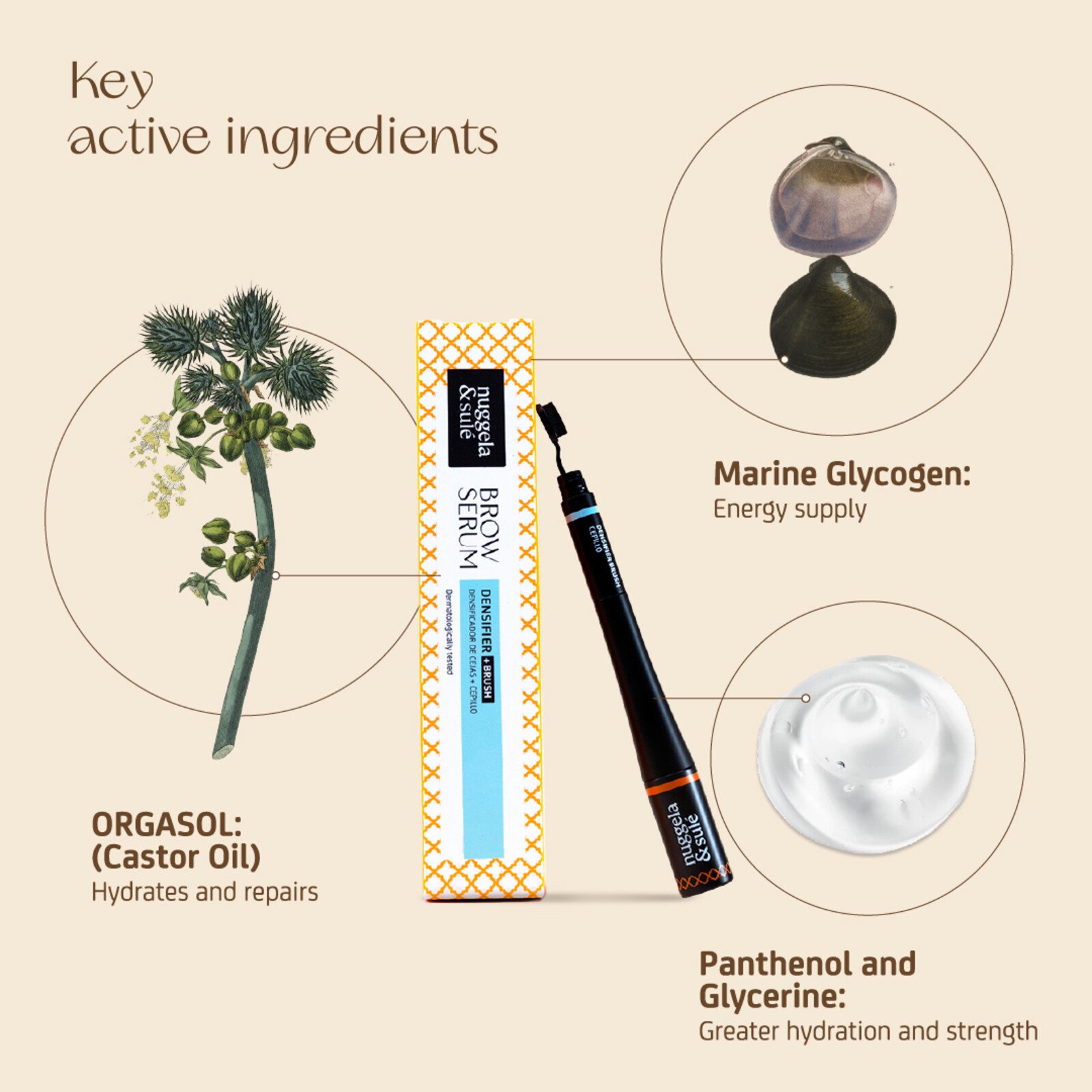 Nuggela & Sulé Brow Serum Densifier + Brush 5ml