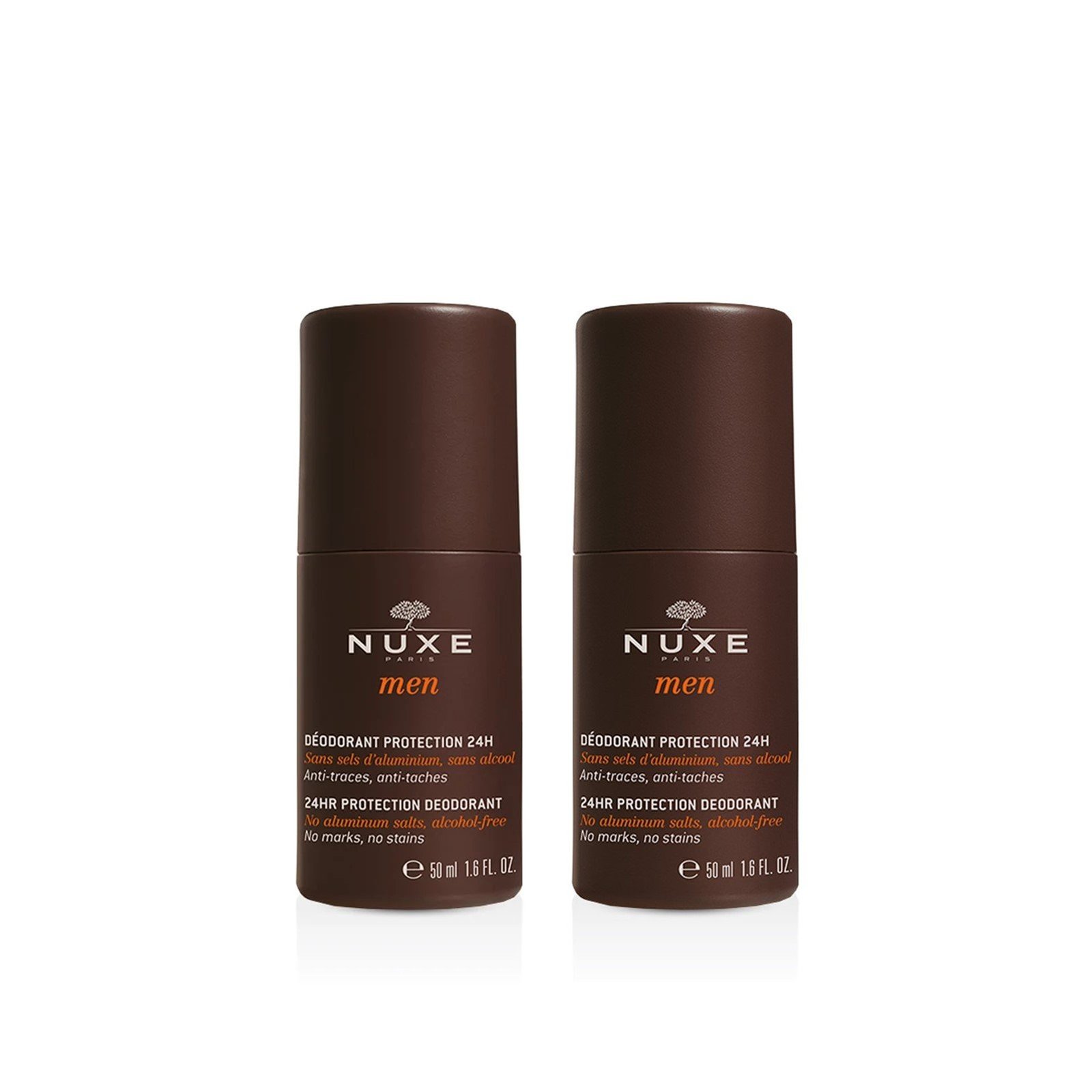 NUXE Men 24h Protection Deodorant Roll-On 50ml x2 (1.6floz x2)