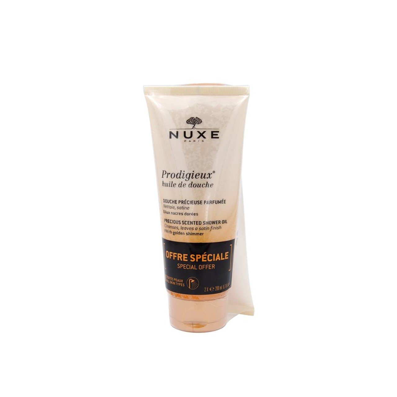 NUXE Prodigieux Shower Oil With Golden Shimmer 200ml x2