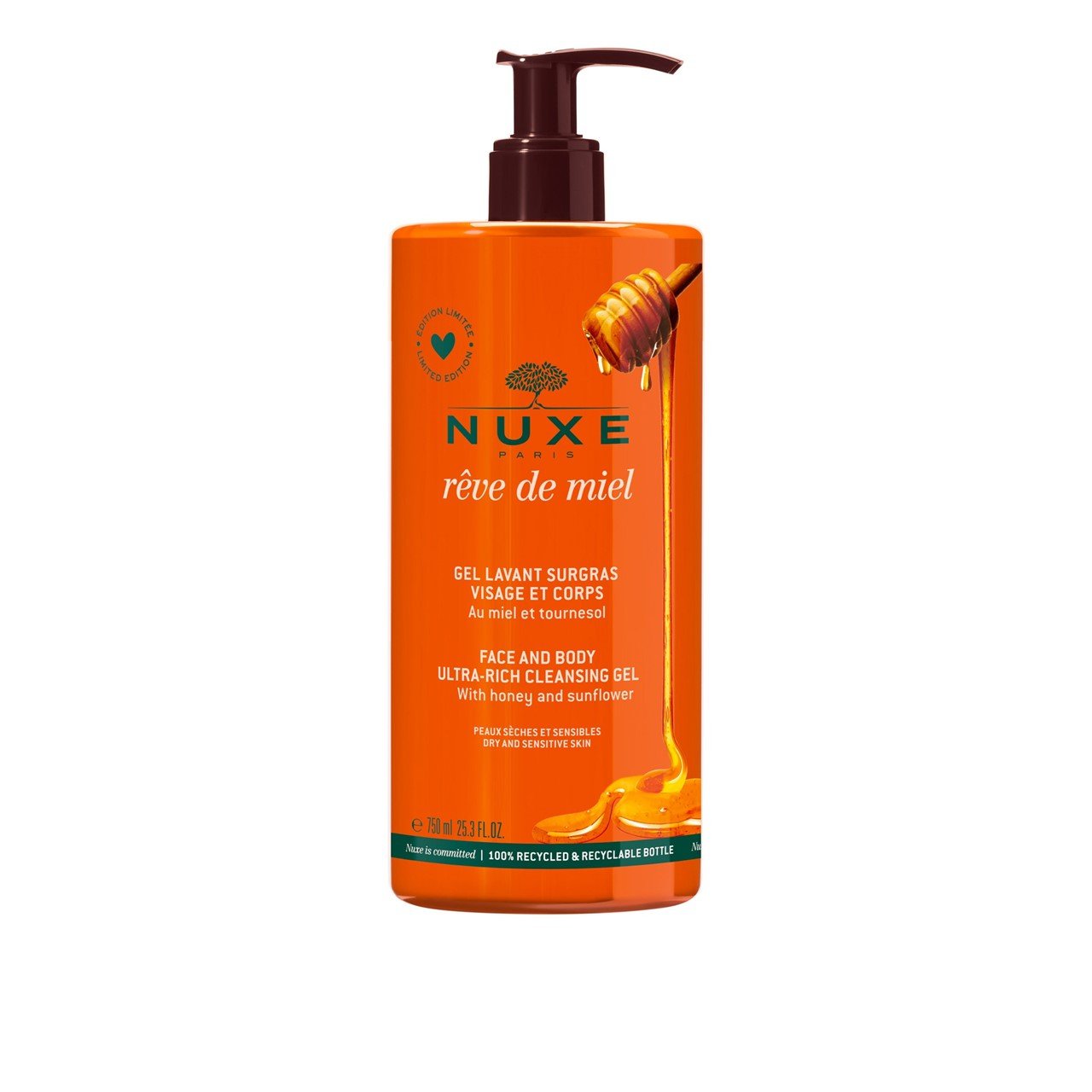 NUXE Rêve de Miel Face and Body Ultra-Rich Cleansing Gel 750ml