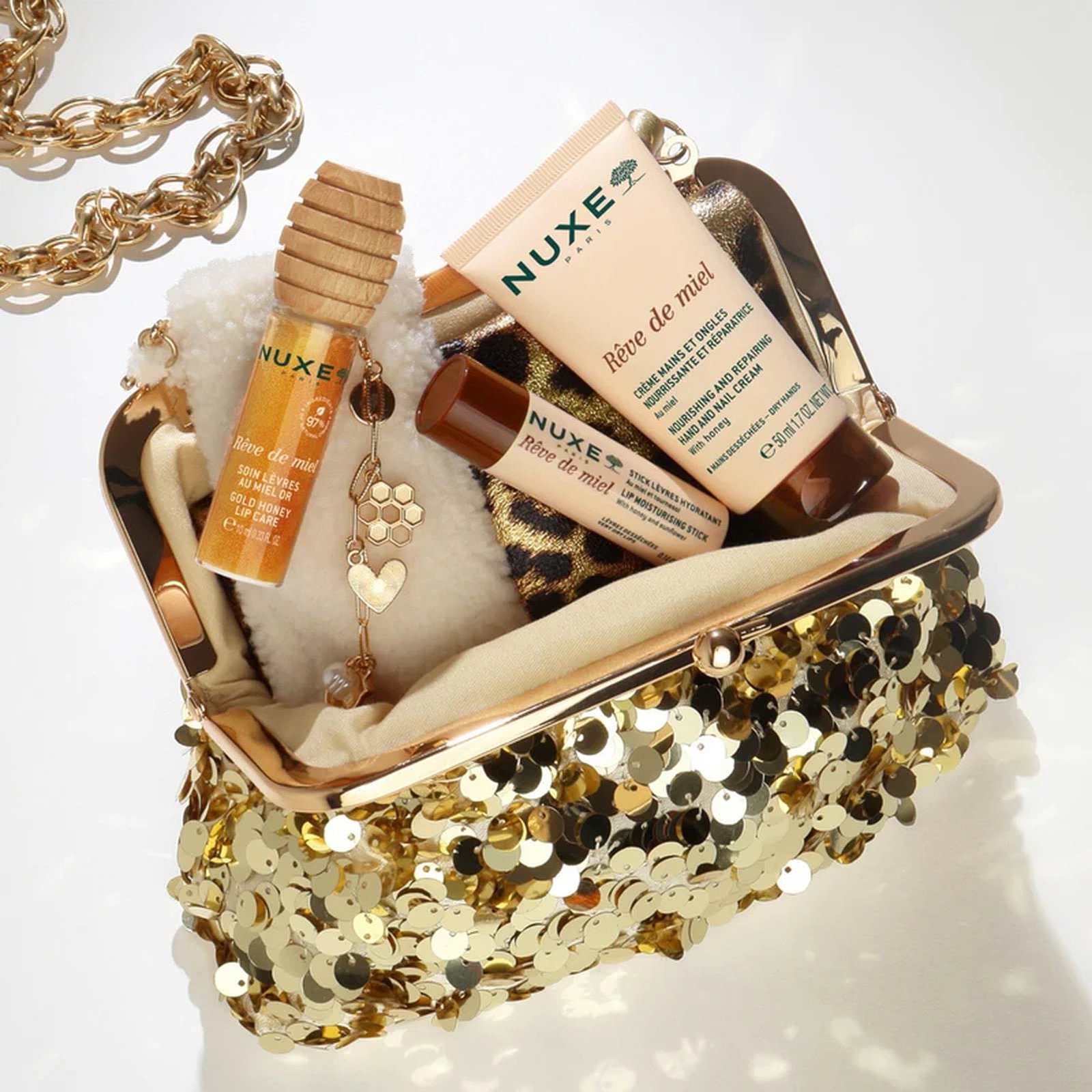 NUXE Rêve de Miel Gold Honey Lip Care with Lip Case & Charms 10ml