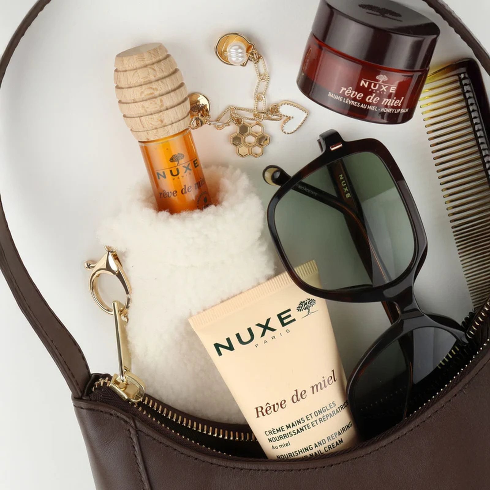 NUXE Rêve de Miel Honig-Lippenpflege mit Lippenpflegetube und Anhängern, 10 ml