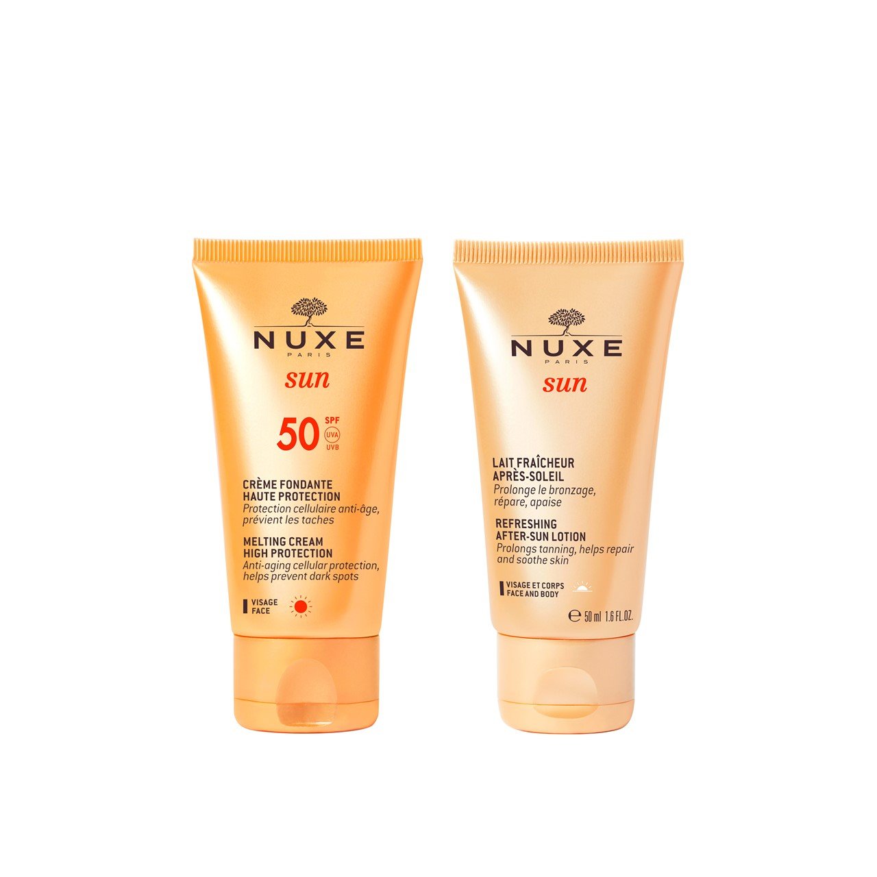 NUXE Sun Melting Cream SPF50 50ml + Refreshing After-Sun Lotion 50ml (1.69+1.69fl oz)