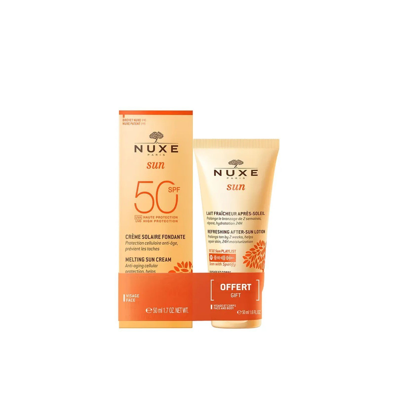 NUXE Sun Melting Sun Cream SPF50 50ml + Refreshing After-Sun Lotion 50ml