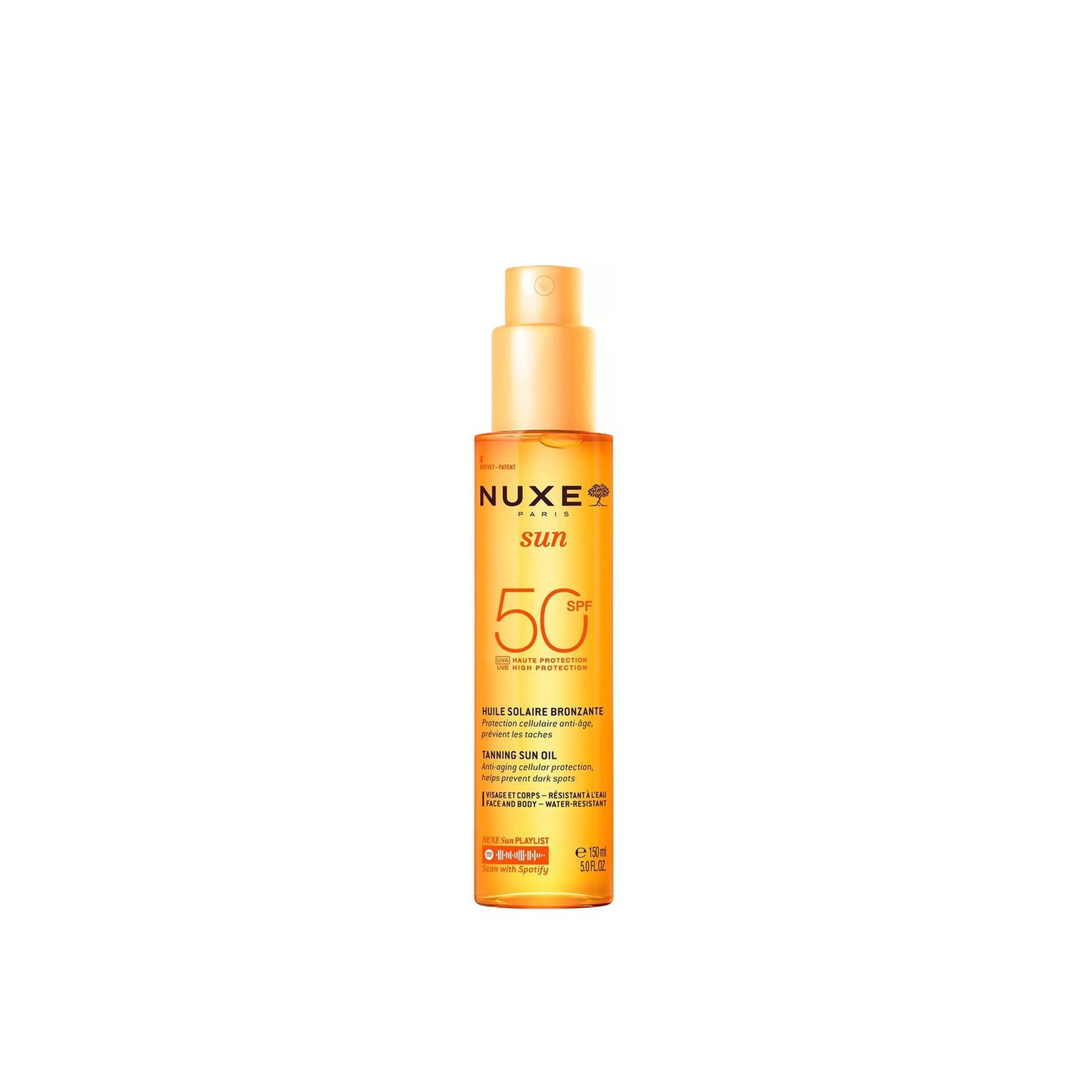 NUXE Sun Tanning Oil High Protection for Face and Body SPF50