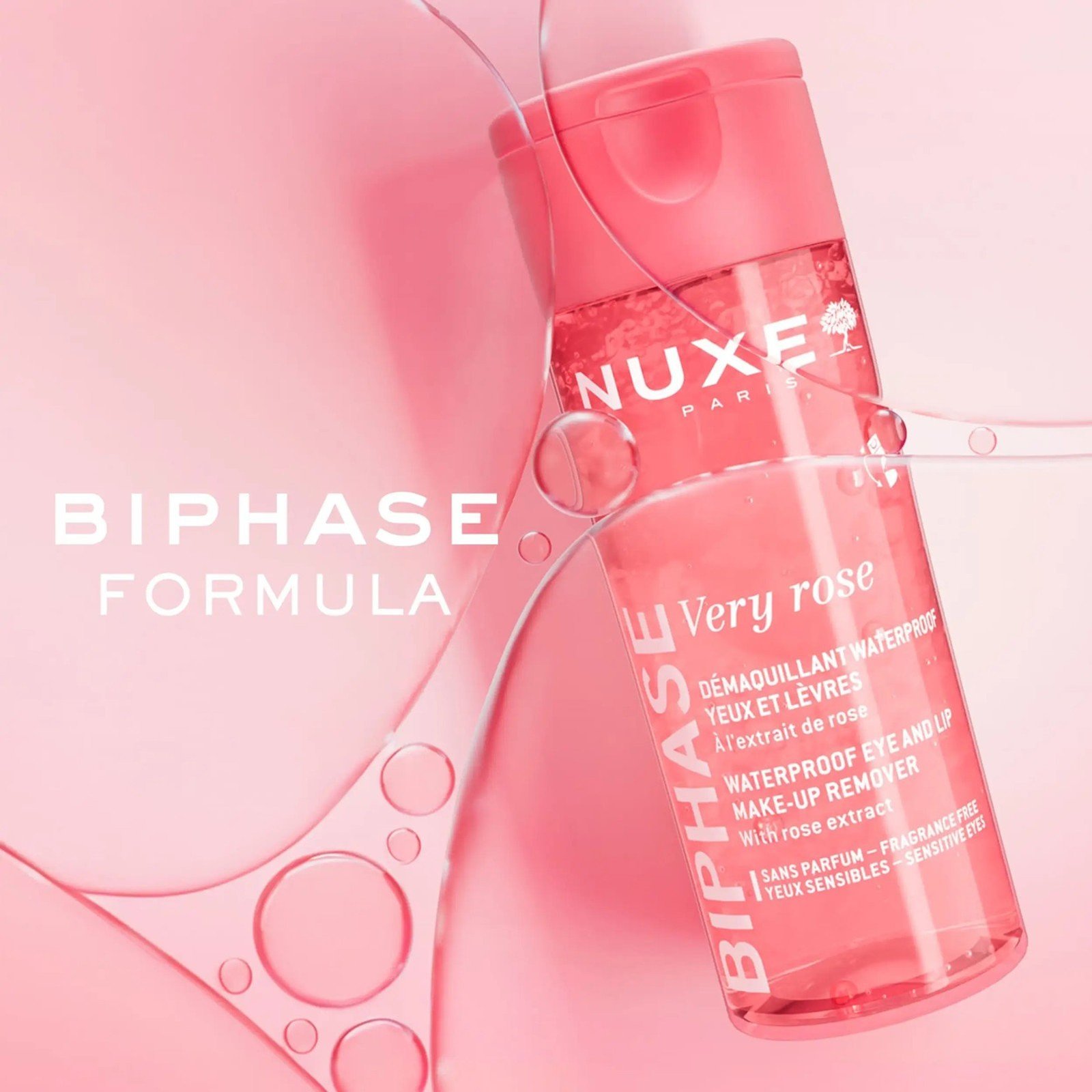 NUXE Very Rose Biphase Waterproof Eye and Lip Make-Up Remover 100ml