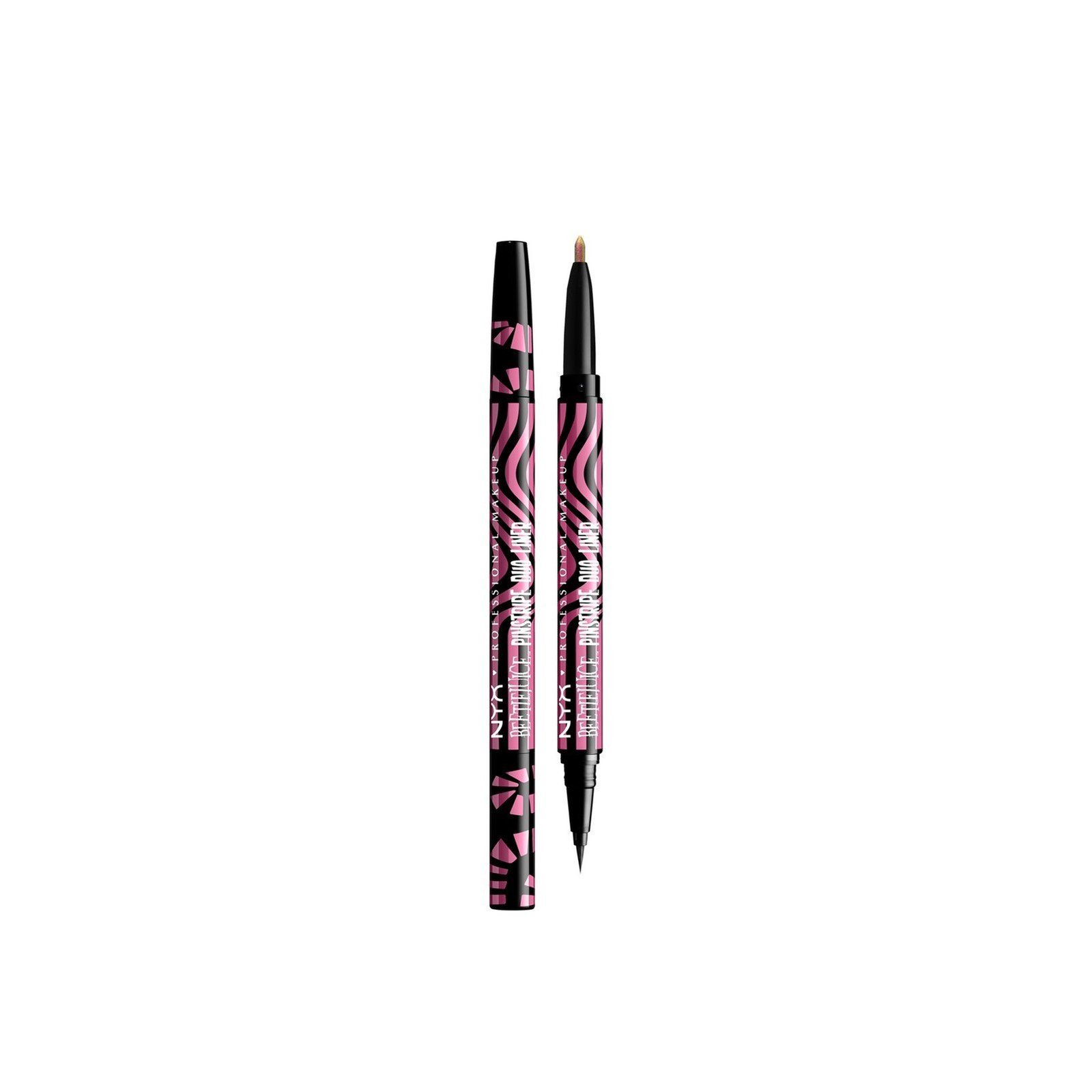 NYX Pro Makeup Beetlejuice Pin Stripe Duo Liner 01 Black + Pink Chrome