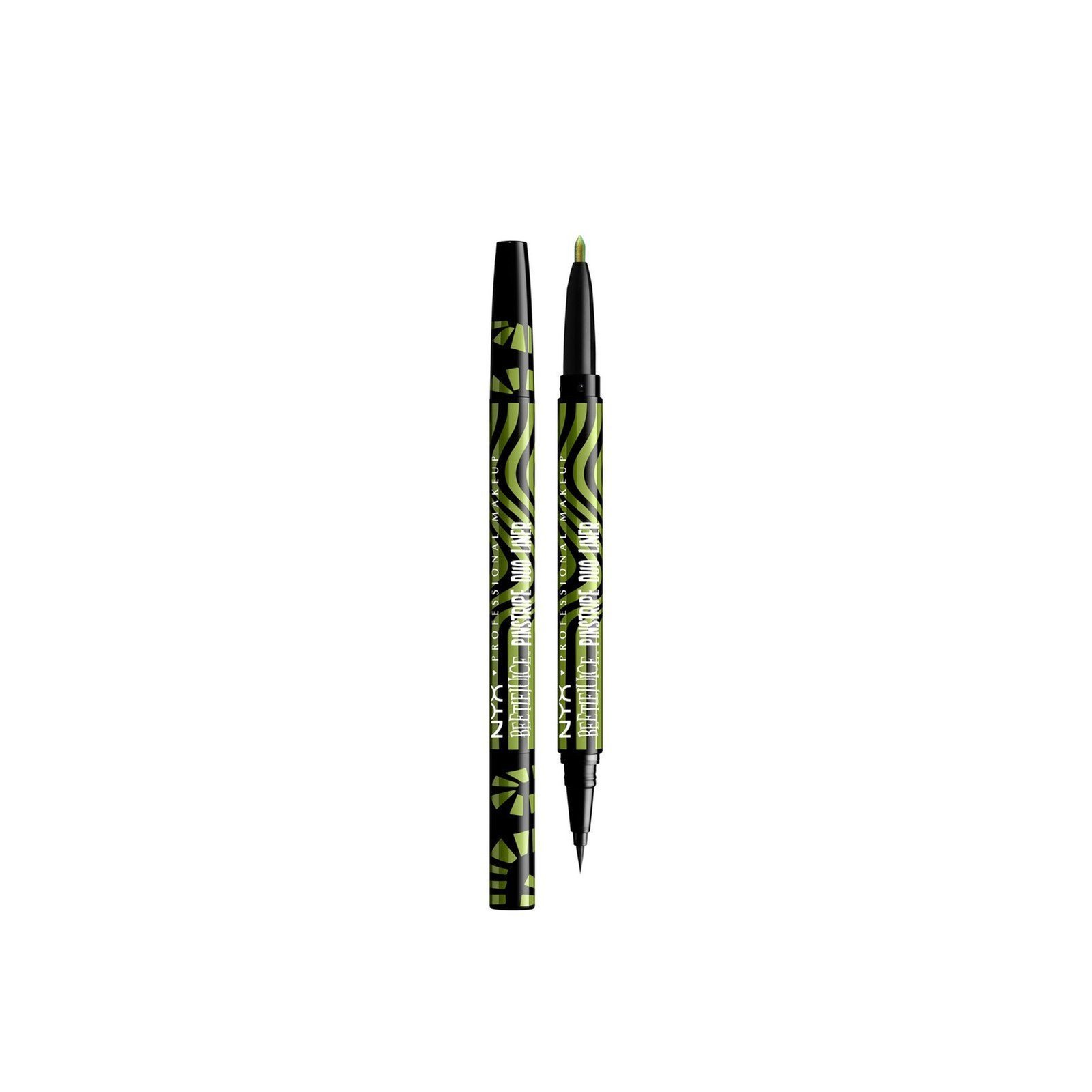 NYX Pro Makeup Beetlejuice Pin Stripe Duo Liner 03 Black + Green Chrome