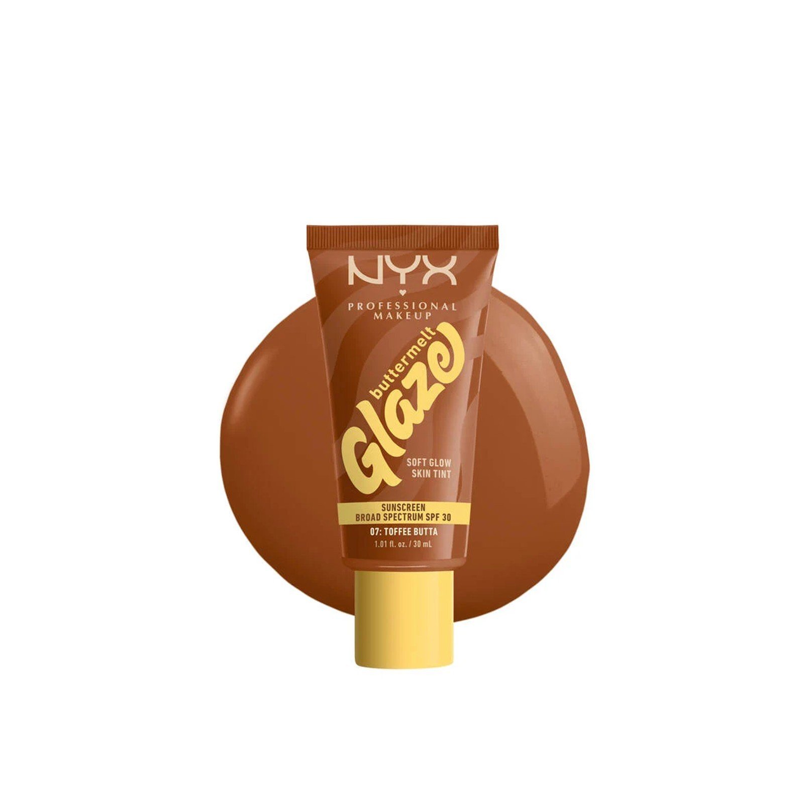 NYX Pro Makeup Buttermelt Glaze Soft Glow Skin Tint SPF30 07: Toffee Butta 30ml