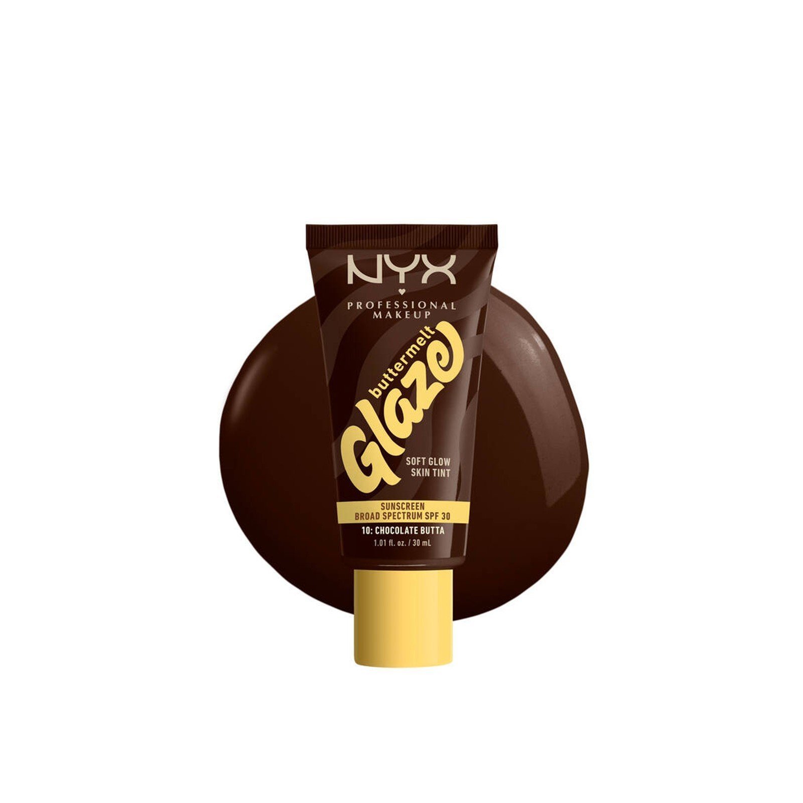 NYX Pro Makeup Buttermelt Glaze Soft Glow Skin Tint SPF30 10: Chocolate Butta 30ml