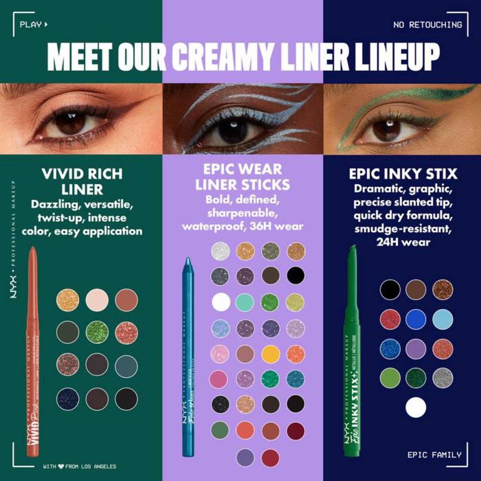NYX Pro Makeup Epic Inky Stix Cream Gel Liner 14 Electric Emerald 0.1g