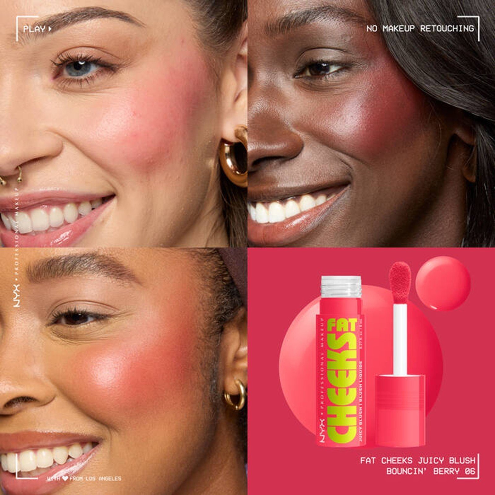 NYX Pro Makeup Fat Cheeks Juicy Plump Blush Bouncin' Berry 8ml