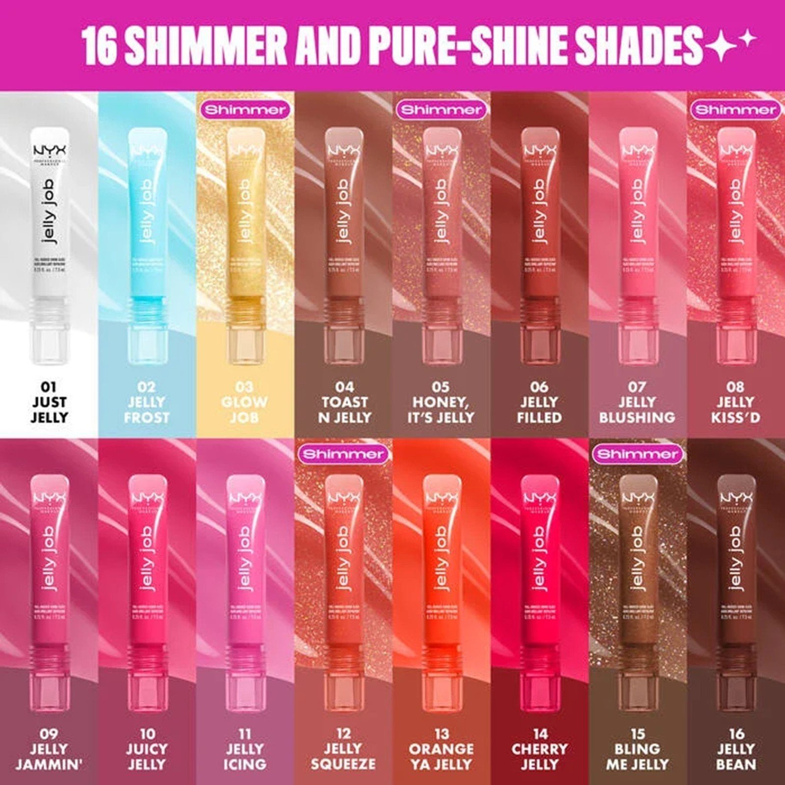 NYX Pro Makeup Jelly Job Full-Bodied Shine Gloss Jelly Filled 7.5ml