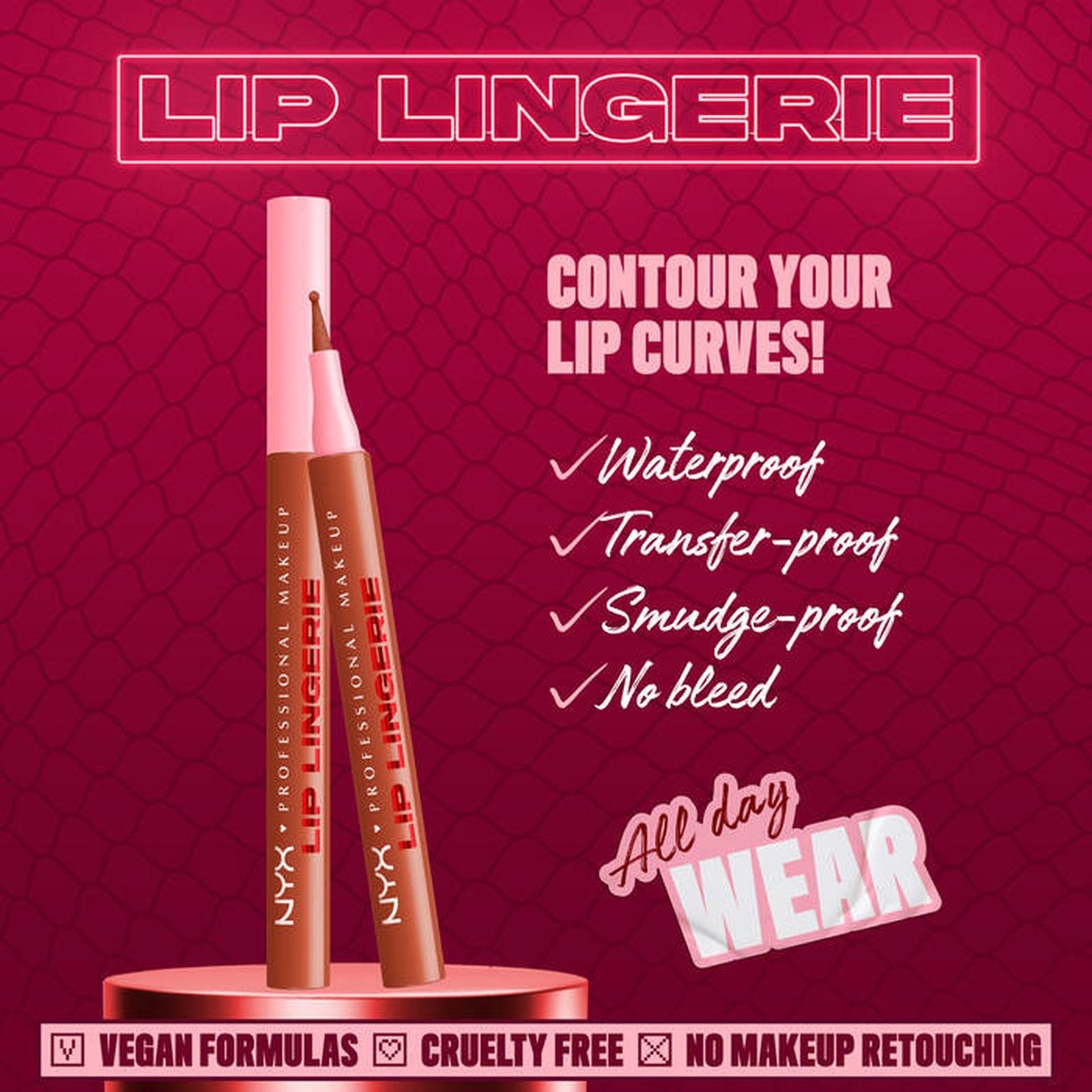 NYX Pro Makeup Lip Lingerie Lip Liner Stain 02 Naughty Nude 1ml