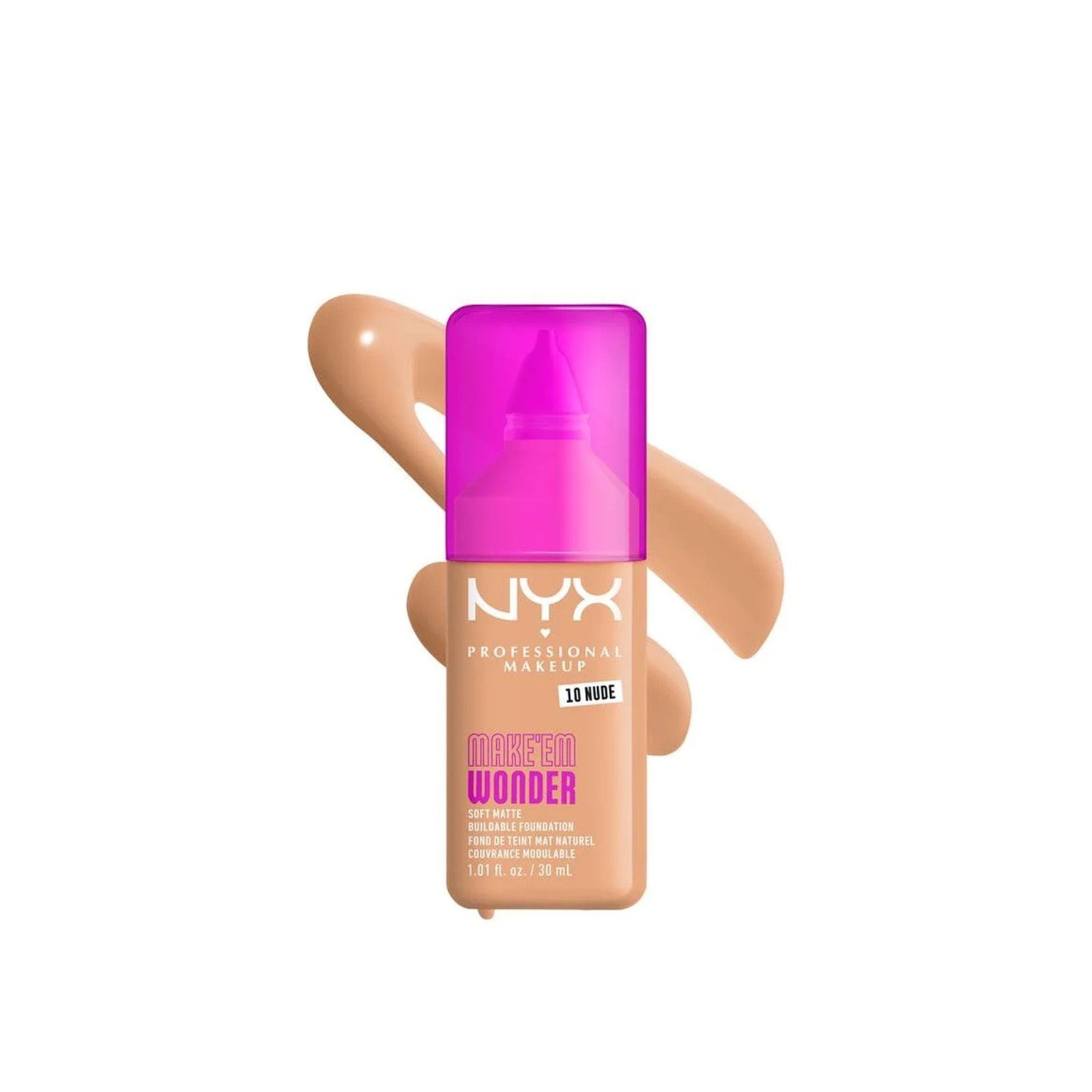 NYX Pro Makeup Make'em Wonder Soft Matte Buildable Foundation 10 Nude 30ml