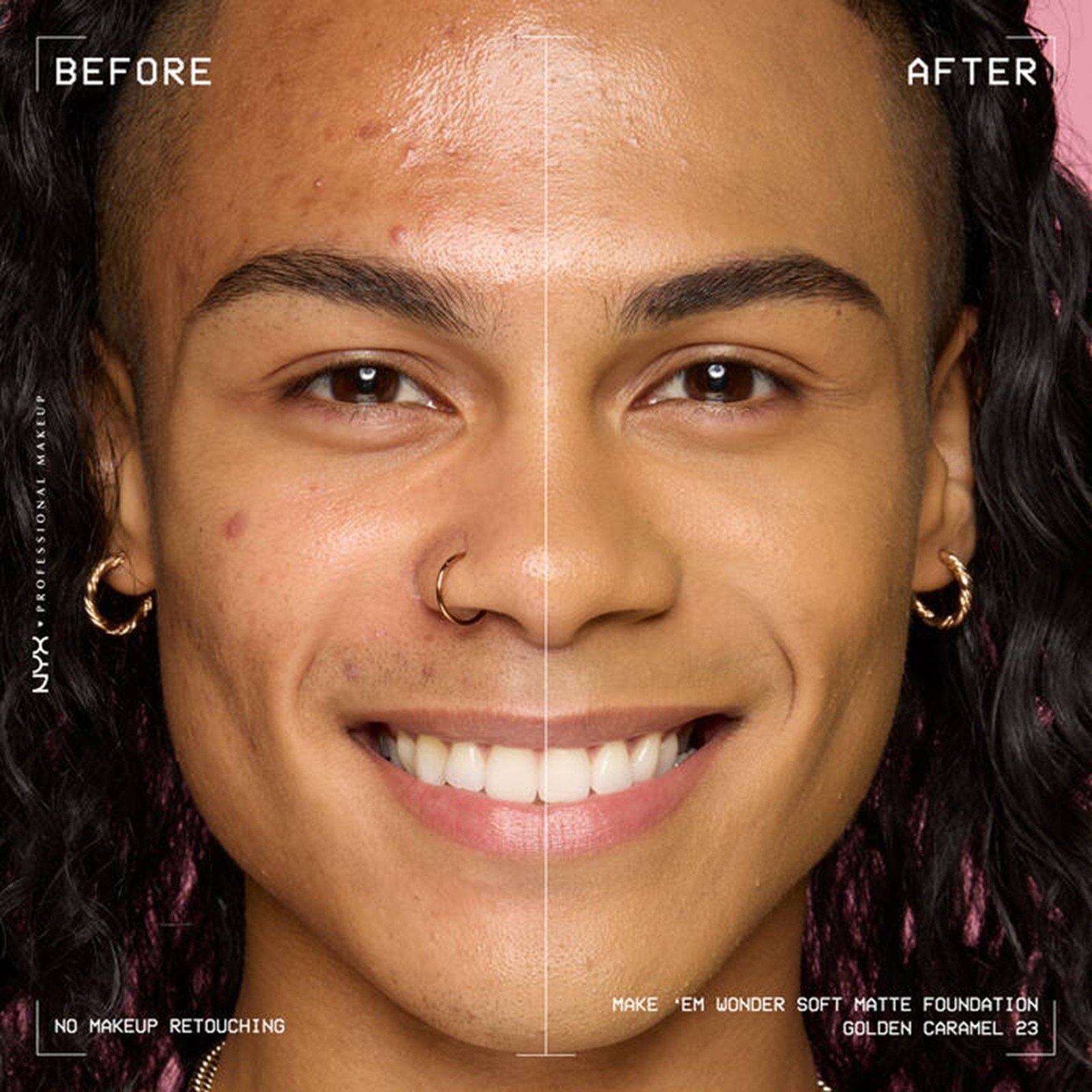 NYX Pro Makeup Make'em Wonder Soft Matte Buildable Foundation 23 Golden Caramel 30ml