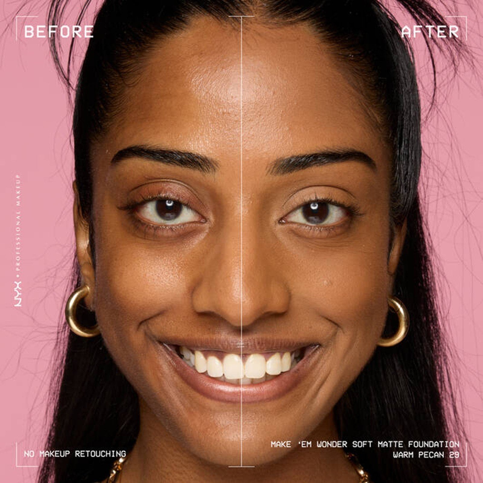 NYX Pro Makeup Make'em Wonder Soft Matte Buildable Foundation 29 Warm Pecan 30ml