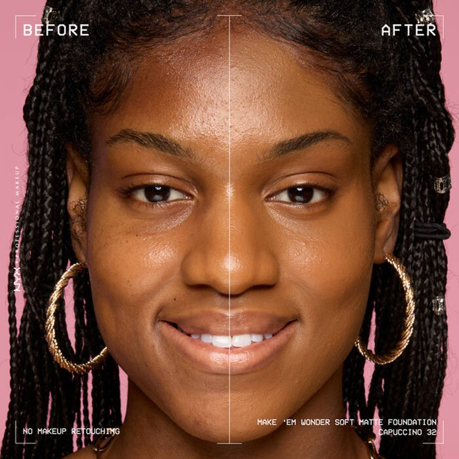 NYX Pro Makeup Make'em Wonder Soft Matte Buildable Foundation 32 Cappuccino 30ml