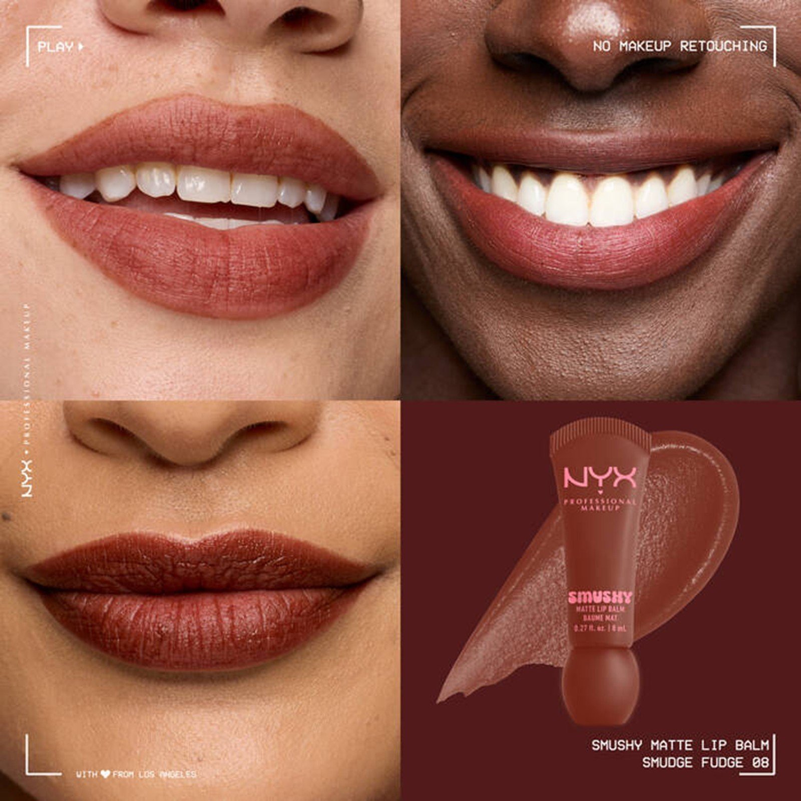NYX Pro Makeup Smushy Matte Lip Balm Smudge Fudge 8ml