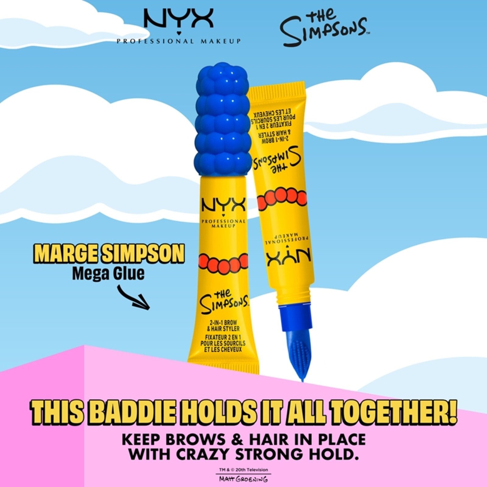 NYX Pro Makeup The Simpsons أداة تصفيف الحواجب والشعر 2 في 1 01 شفاف 7 مل