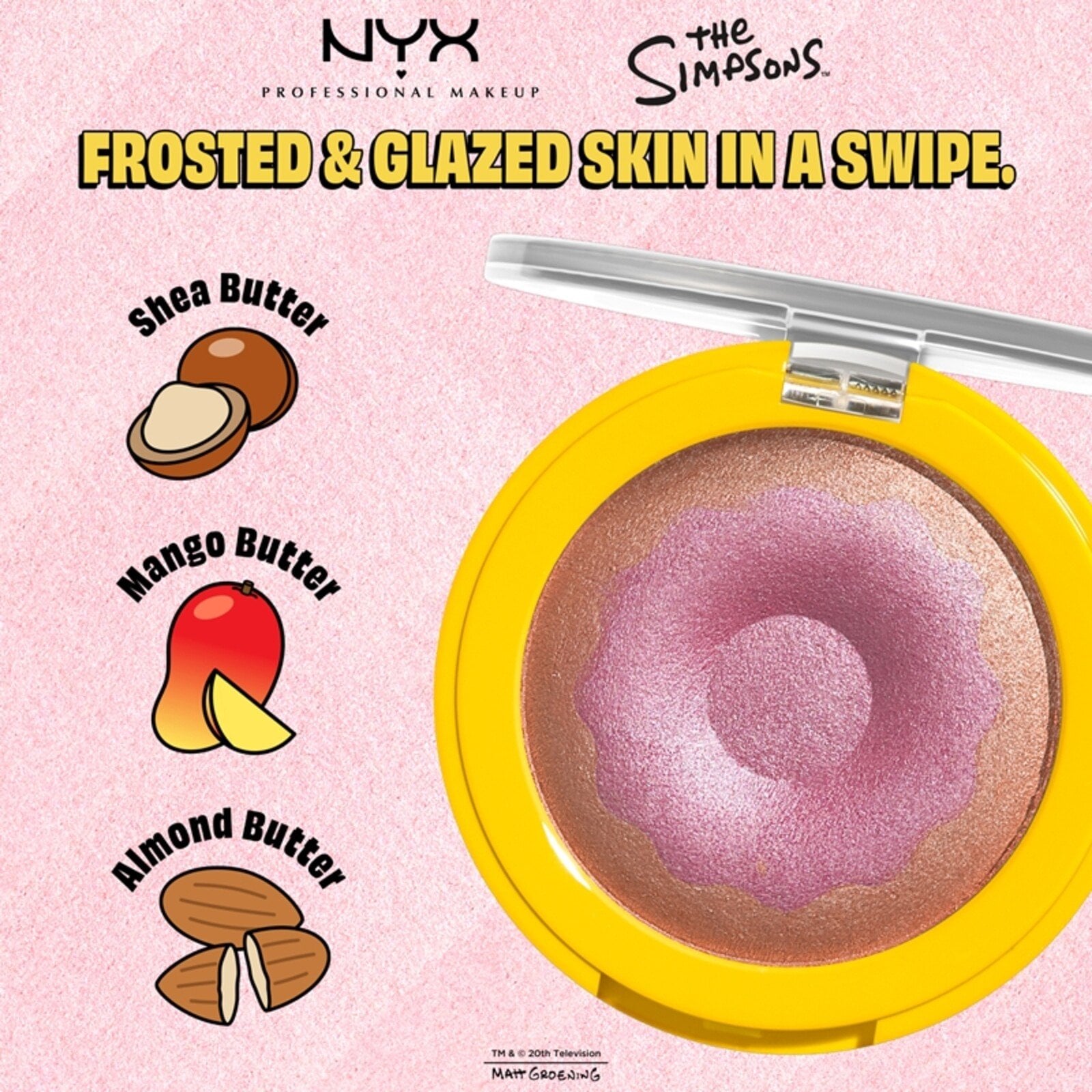 NYX Pro Makeup The Simpsons Homer Simpson Donut Highlighter 01 Light Don't Mind If I Do 7.1g