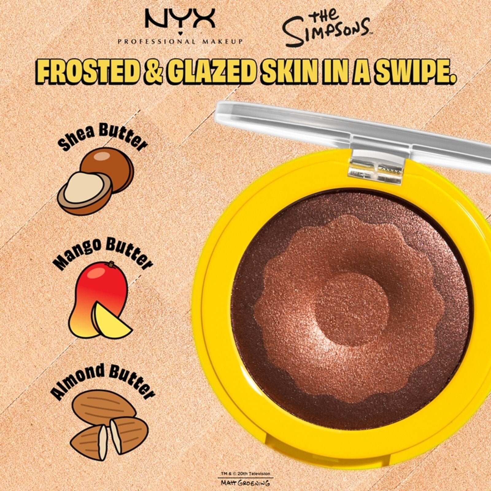 NYX Pro Makeup The Simpsons Homer Simpson Donut Highlighter 02 Deep Glazed Over 7.1g