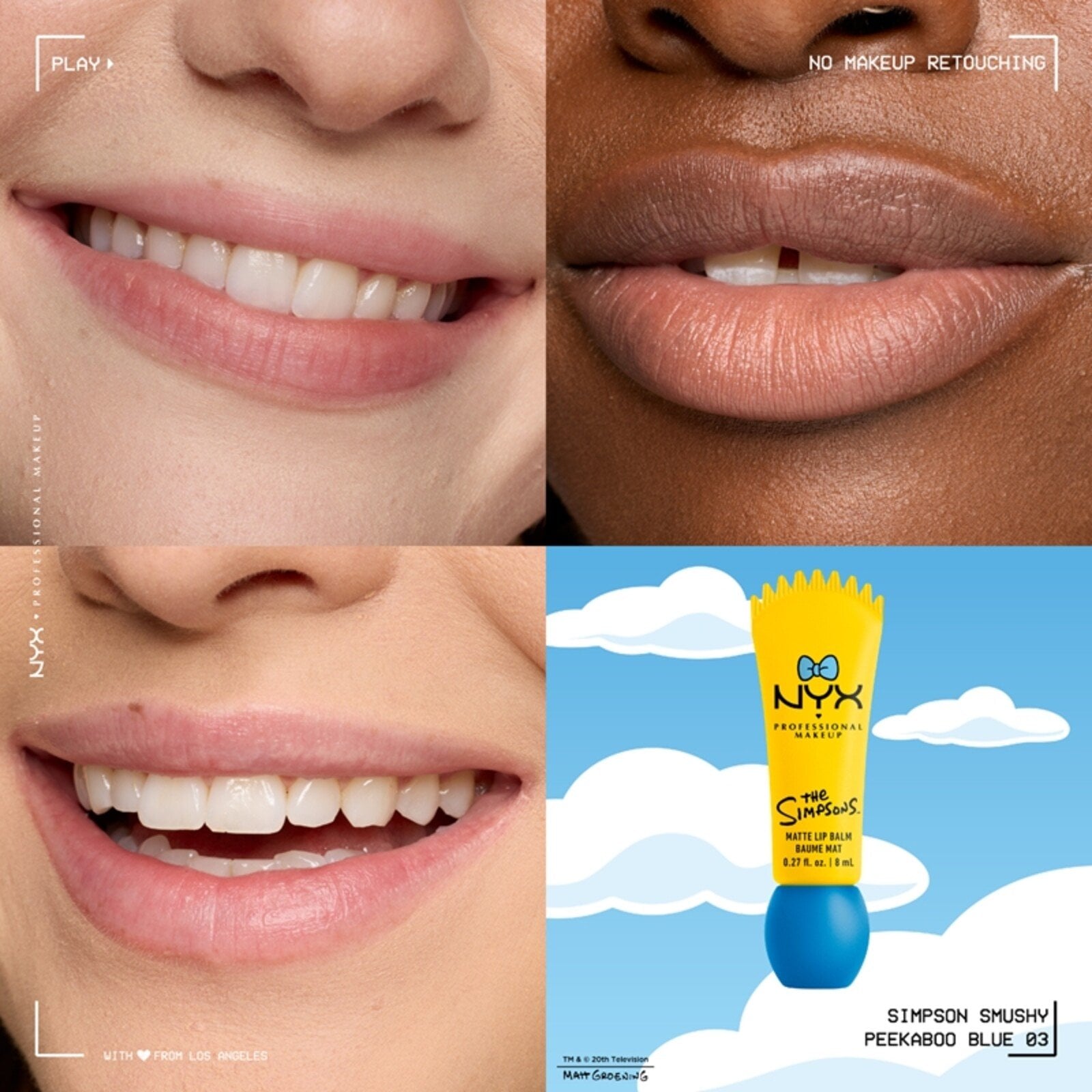NYX Pro Makeup The Simpsons Matte Lip Balm Peekaboo Blue 8ml