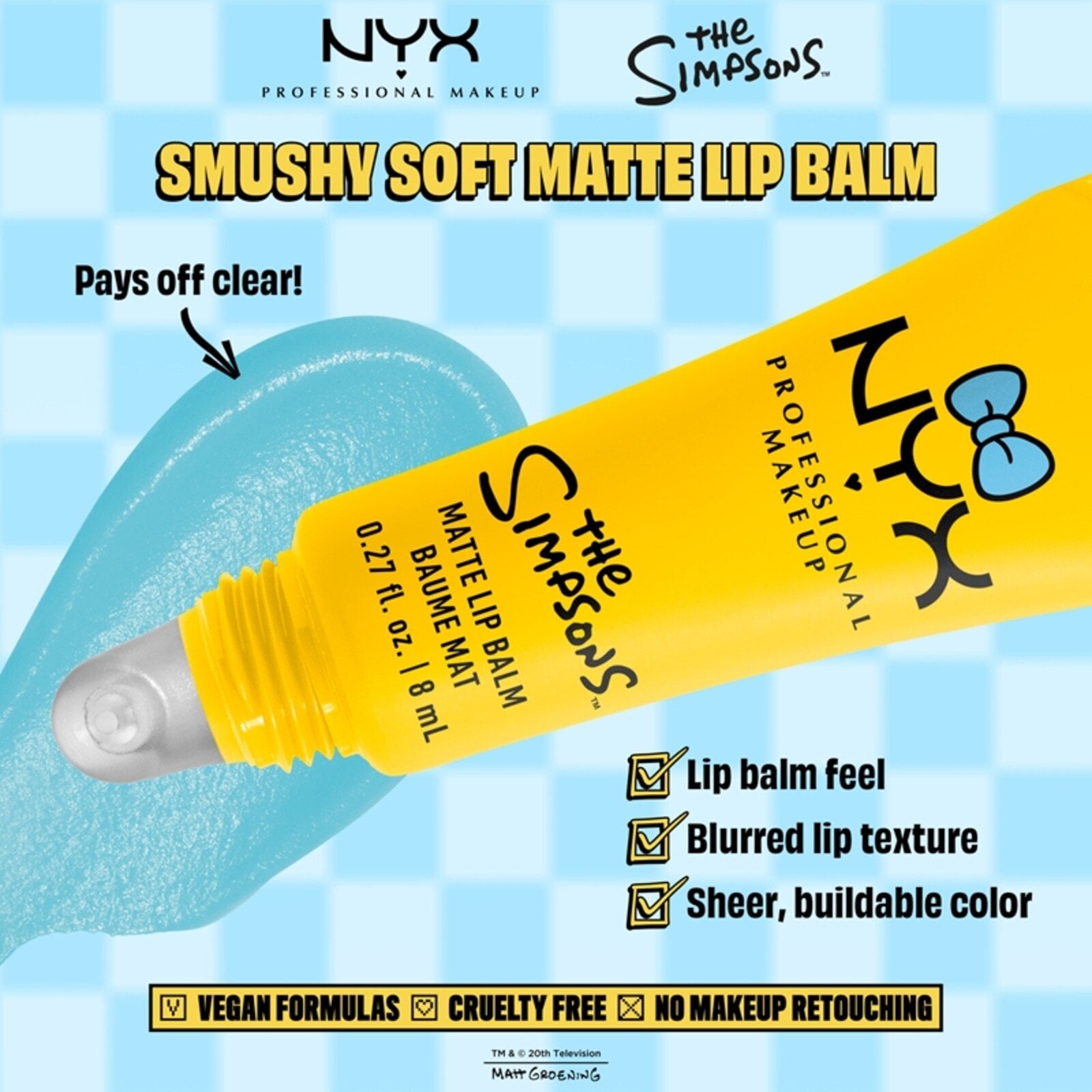 NYX Pro Makeup The Simpsons Matte Lip Balm Peekaboo Blue 8ml