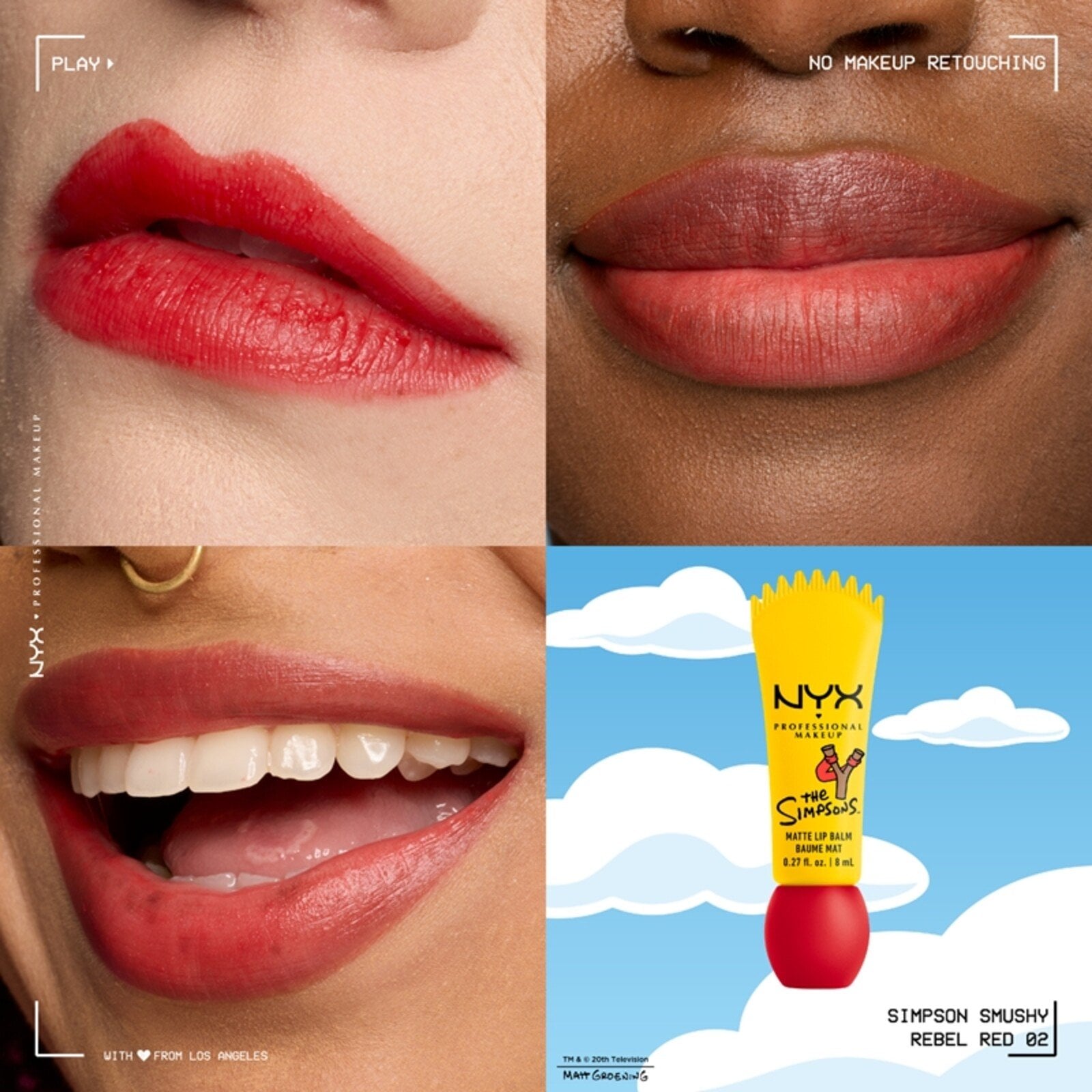 NYX Pro Makeup The Simpsons Matte Lip Balm Rebel Red 8ml