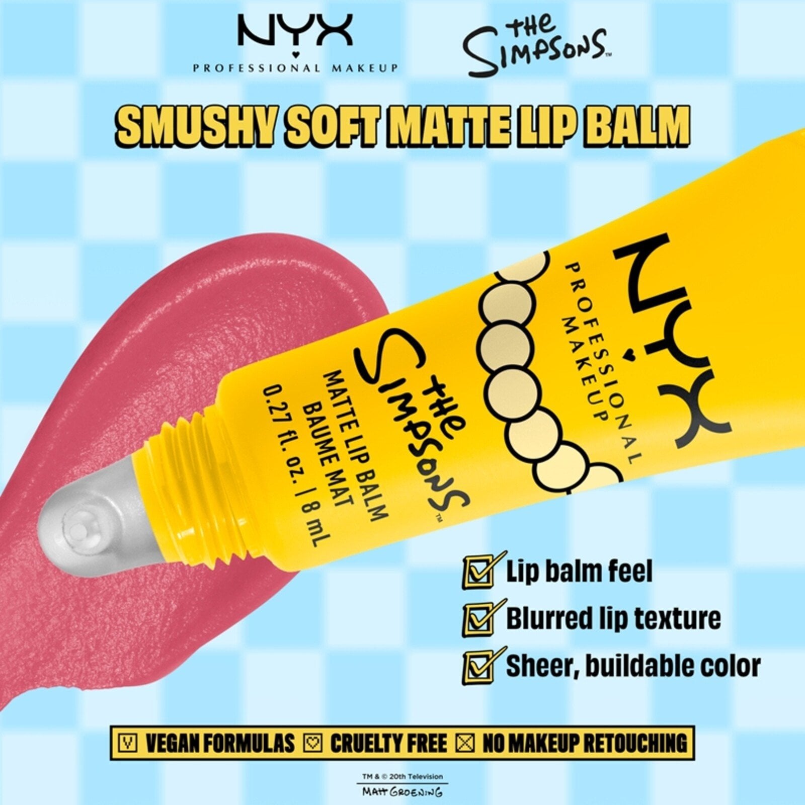 NYX Pro Makeup The Simpsons Matte Lip Balm Smarty Pink 8ml