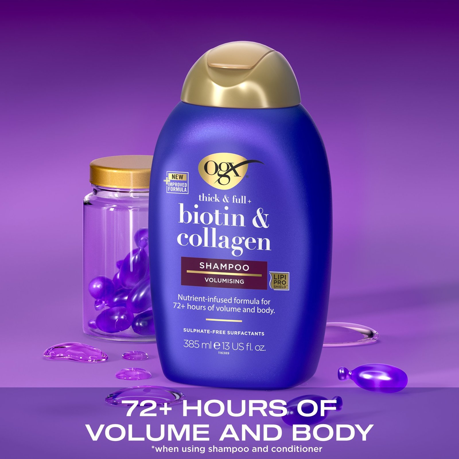 OGX Thick & Full + Biotin & Collagen Shampoo 385ml