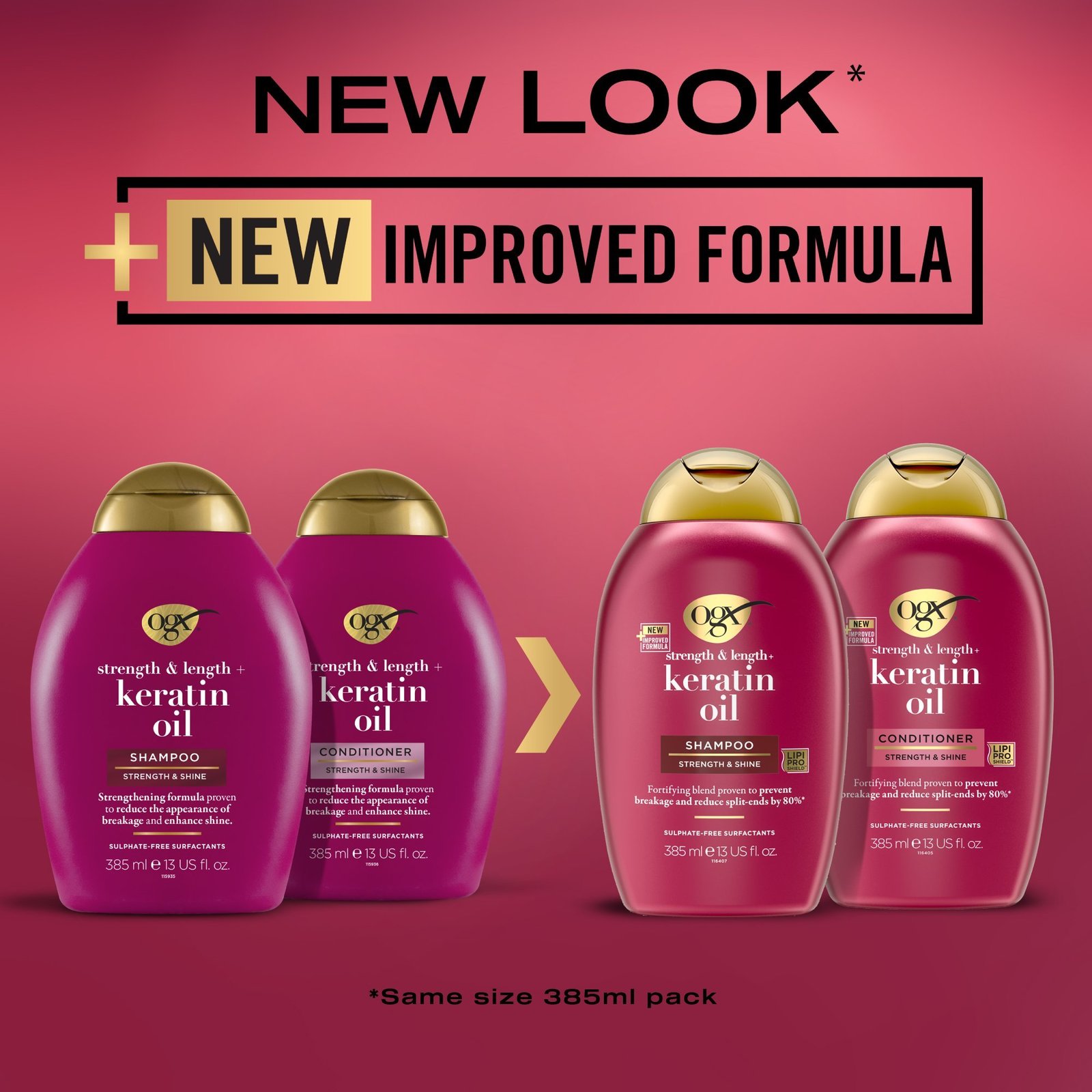 OGX Strength & Length + Keratin Oil Shampoo 385ml