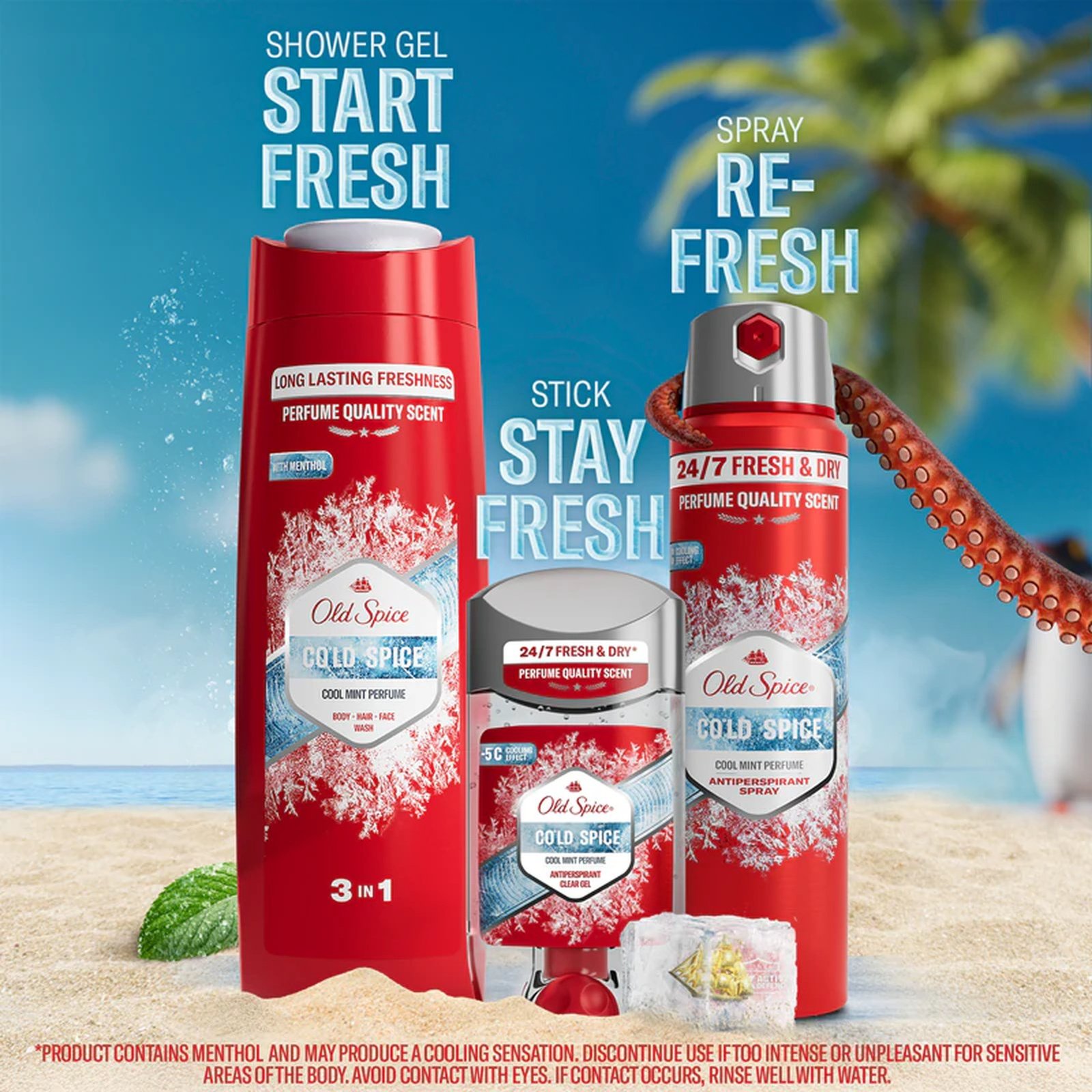Old Spice Cold Spice 3-In-1 Shower Gel 400ml (13.53floz)
