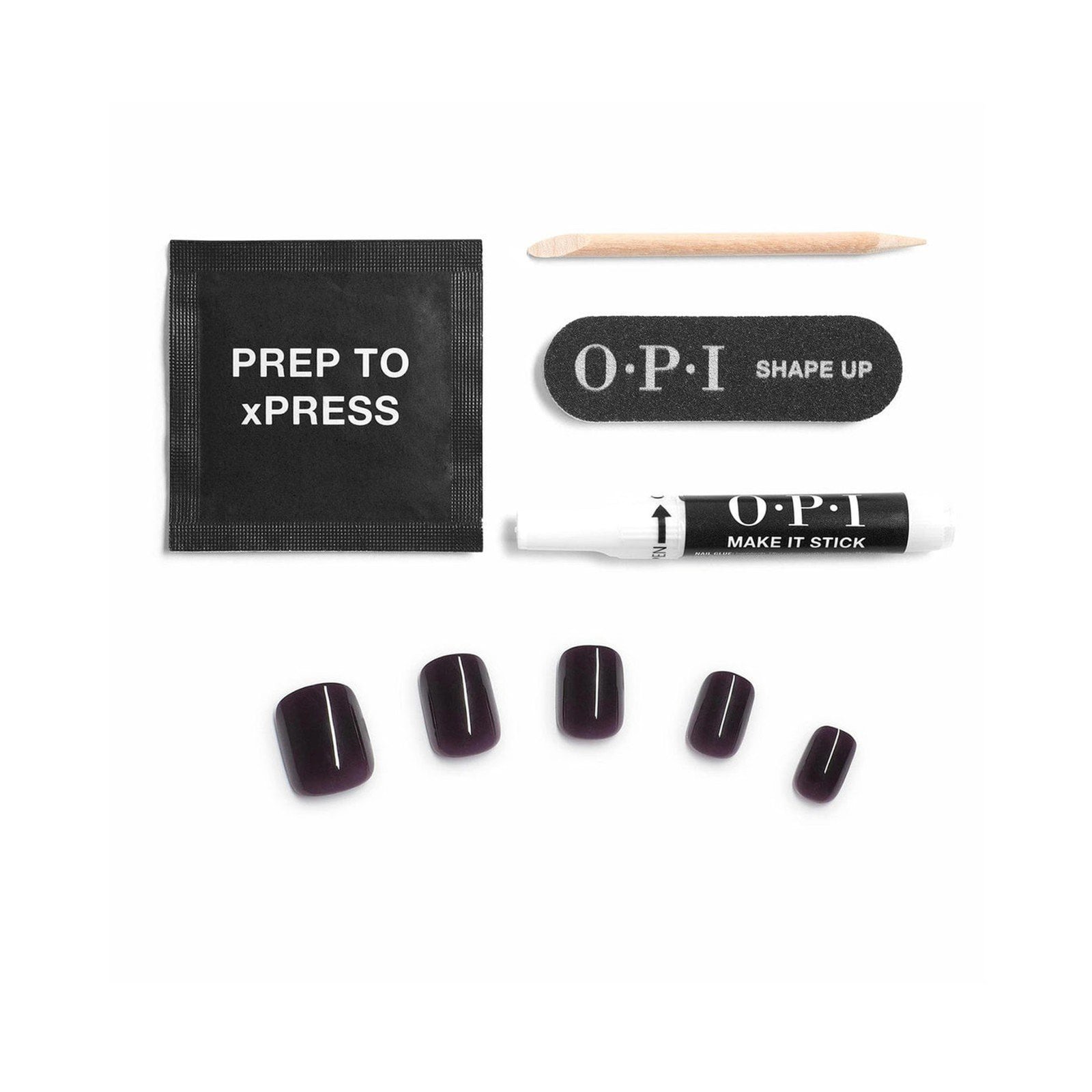 OPI xPress/On Iconic Shades Instant Gel-Like Press-On Nails Extra-Short Classic Lincoln Park After Dark x30