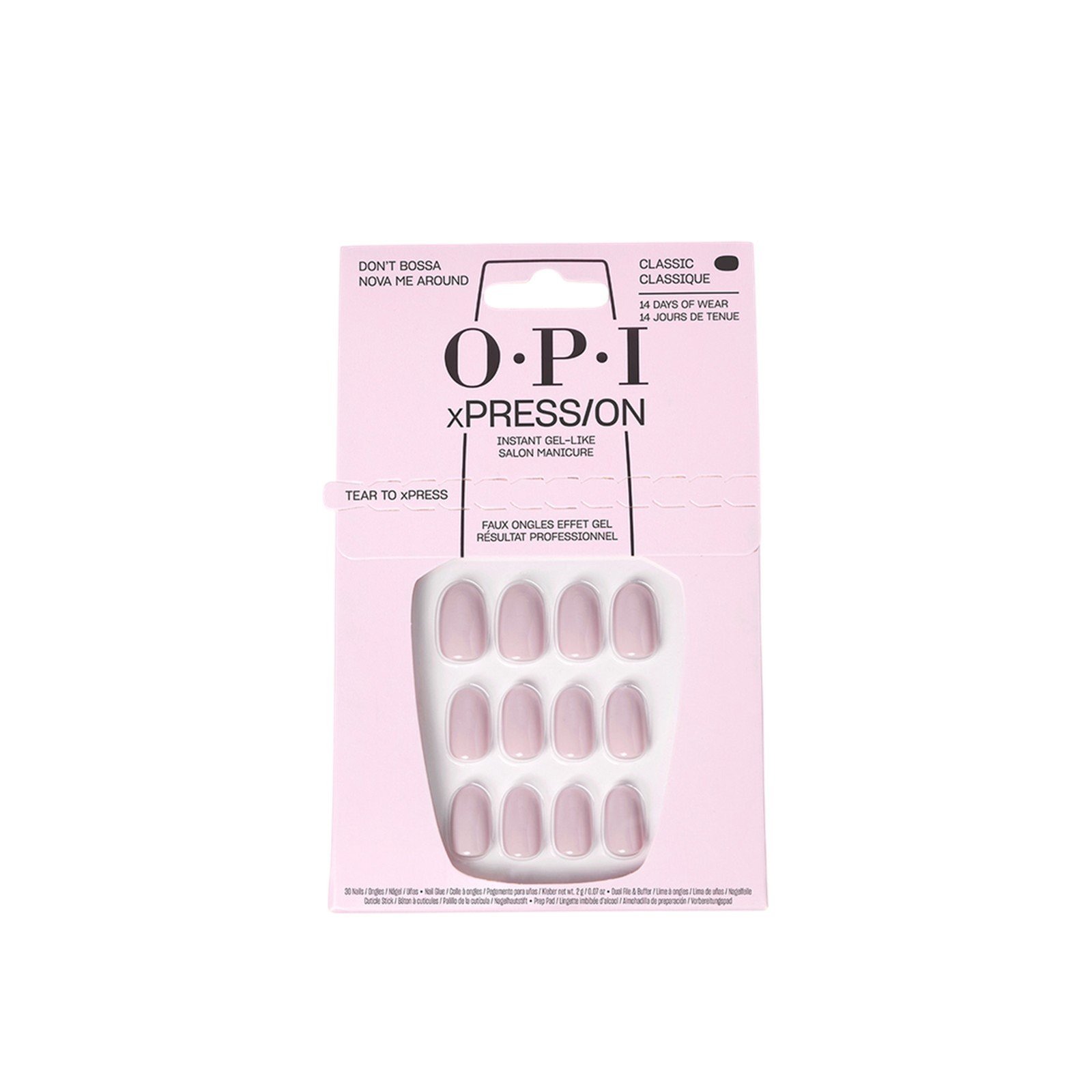 OPI xPress/On Iconic Shades Instant Gel-Like Press-On Nails Short Don’t Bossa Nova Me Around x30