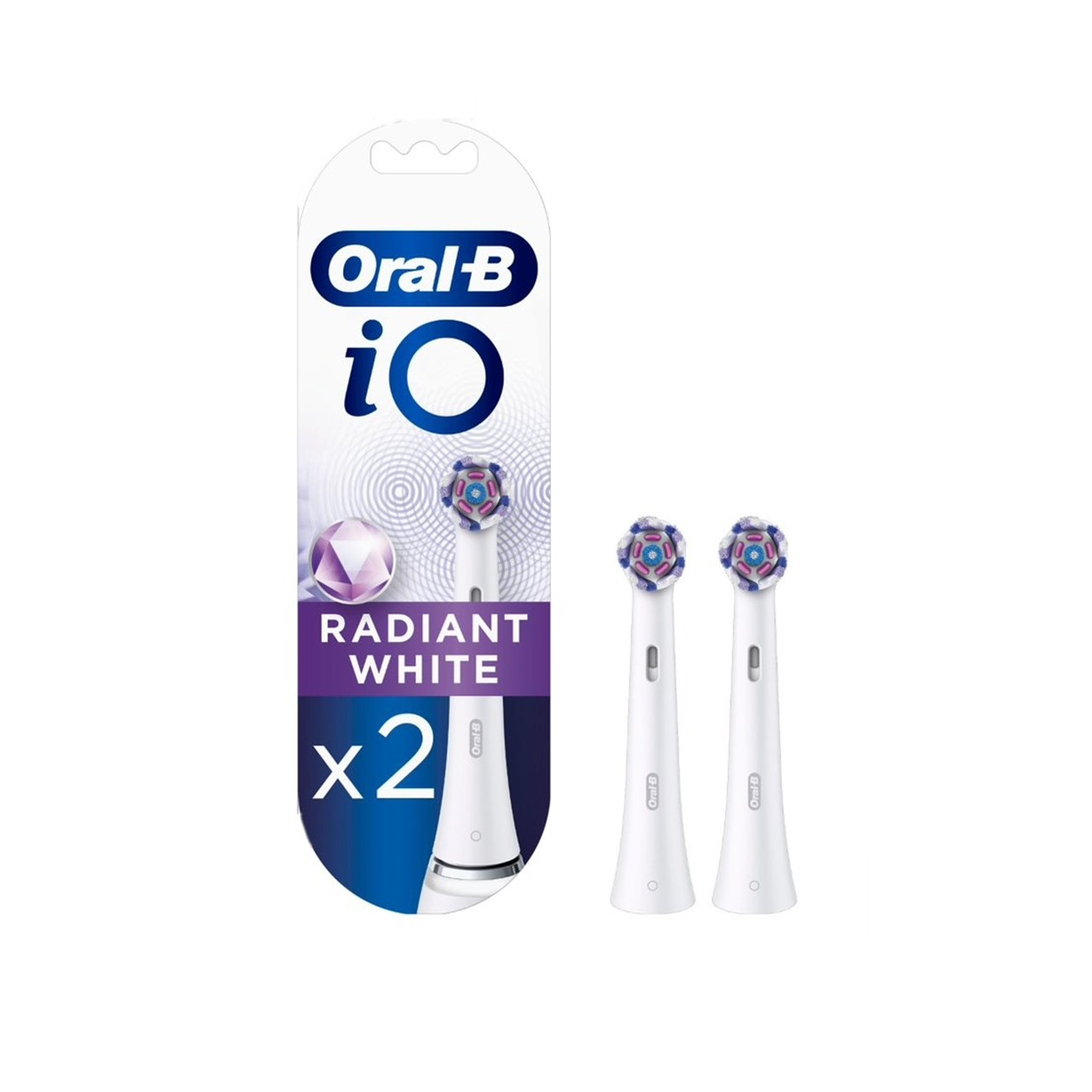Oral-B iO Radiant White Replacement Head Electric Toothbrush White x2